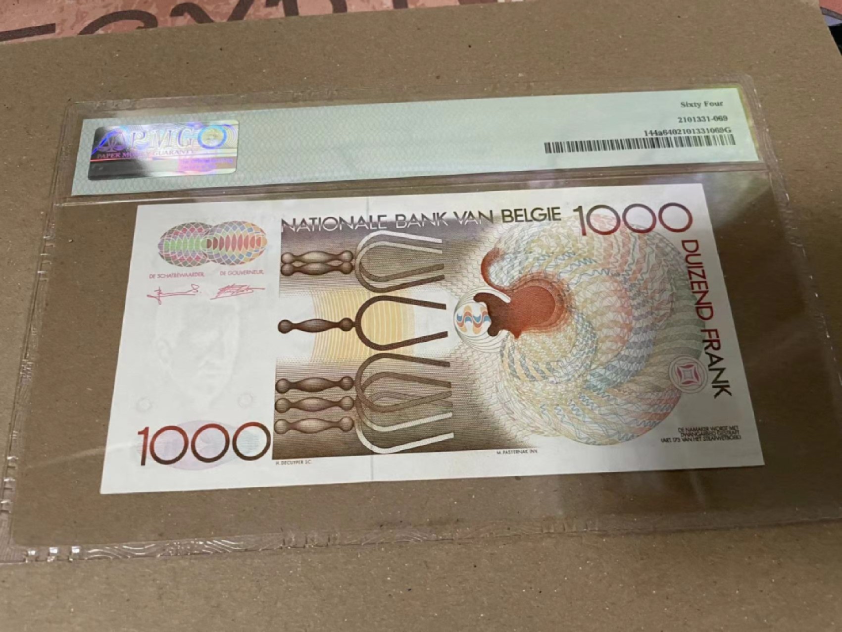 【Blue Auction】✨世界纸币精拍第212期  【无47】比利时 1980-96年1000法郎 PMG64