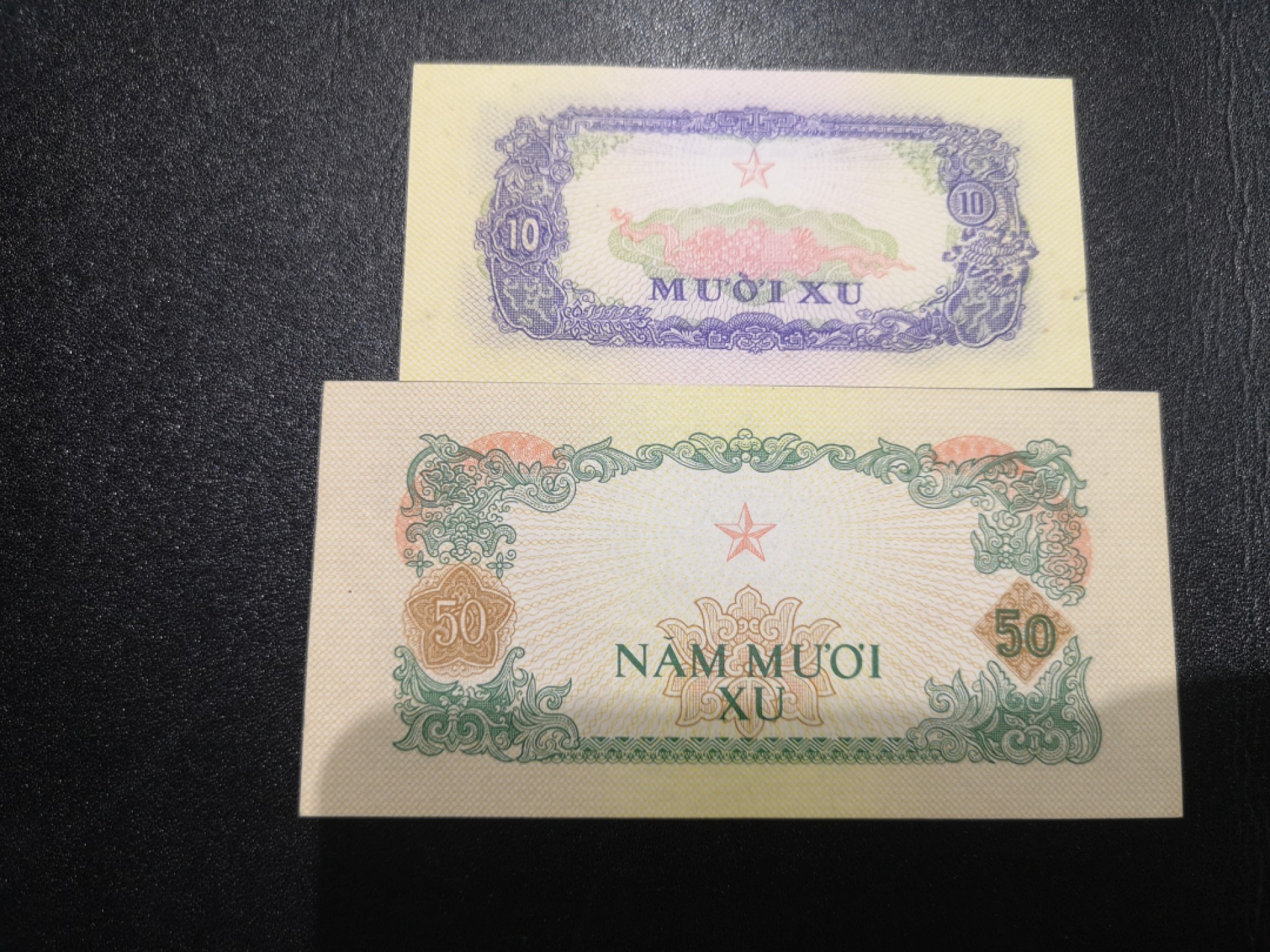 《外钞收藏家》第一百九十四期 越南10、50 两张 无折 有孔