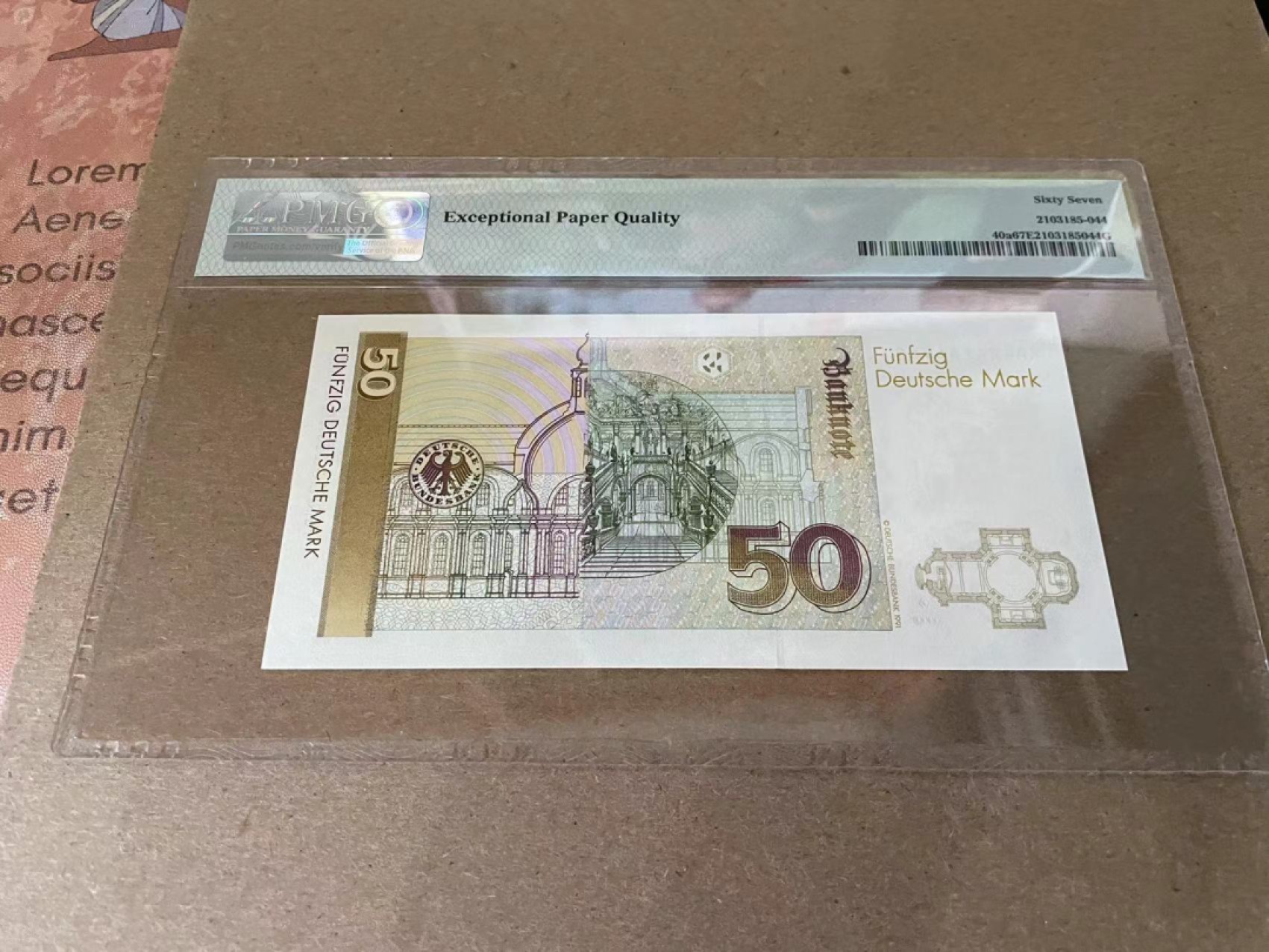 【Blue Auction】✨世界纸币精拍第212期  【AA冠初版】德国 1989年50马克 PMG67EPQ高分