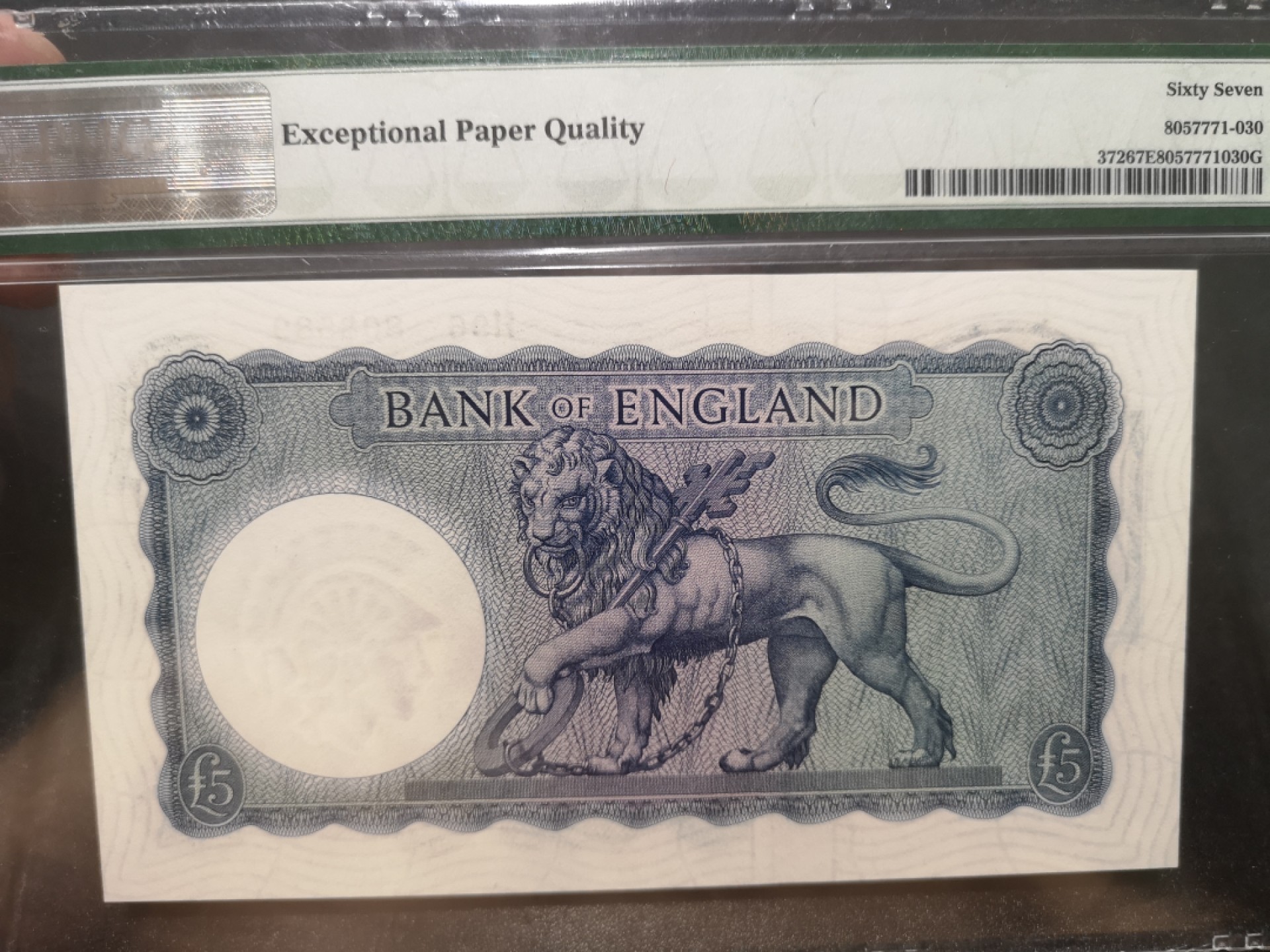 《外钞收藏家》第一百九十四期 1961-63年英国B序列5镑 PMG67 无47