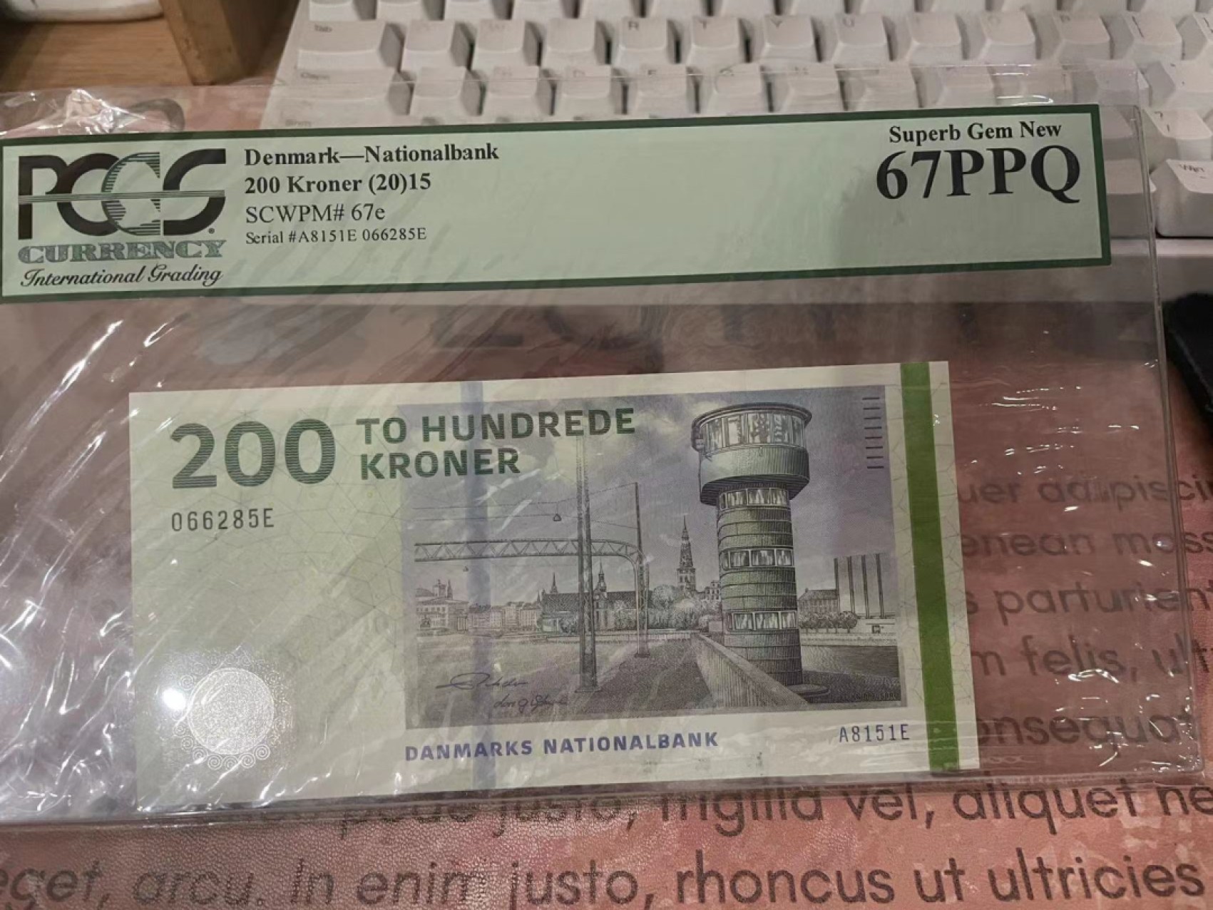 【Blue Auction】✨世界纸币精拍第212期  【无47】丹麦  2015年200克朗 PCGS67EPQ 绿标