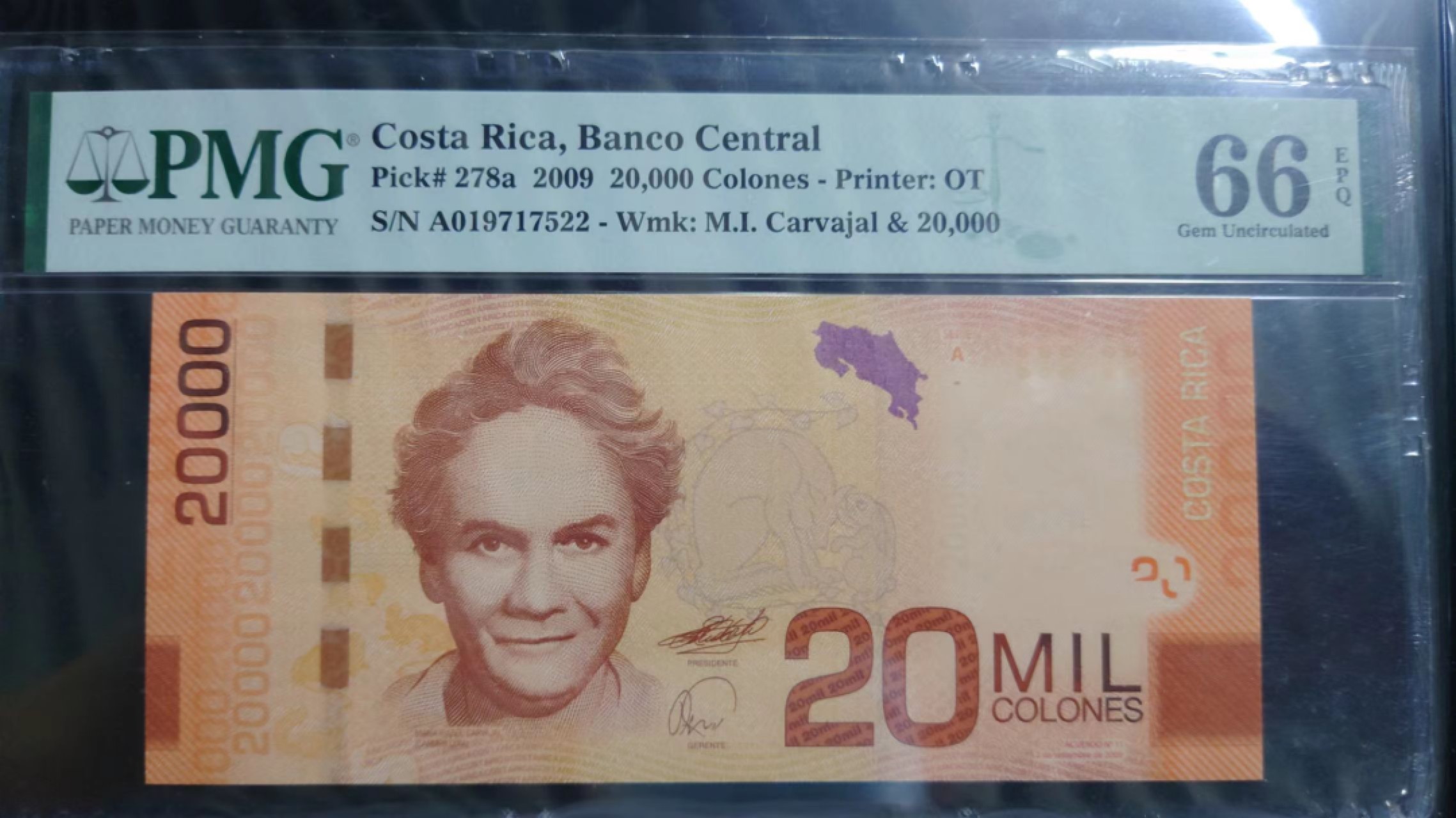 8月7日今日晚八点半【囧羊收藏】精选微拍第47期暨2022年第四期  众多精选新品 2009年哥斯达黎加20000 初版A冠 PMG66E