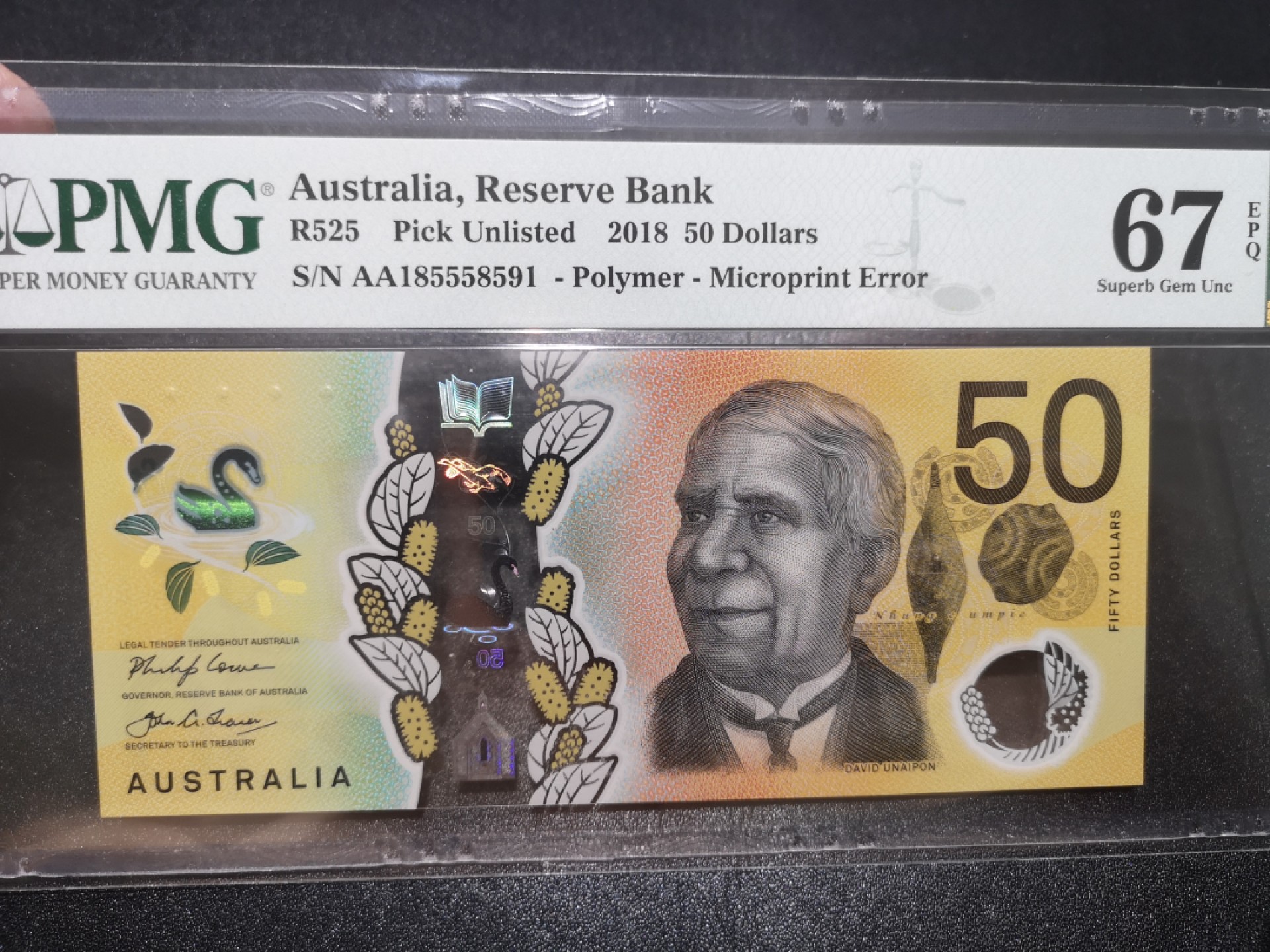 《外钞收藏家》第一百九十四期 2018年澳大利亚50 PMG67 AA冠无47