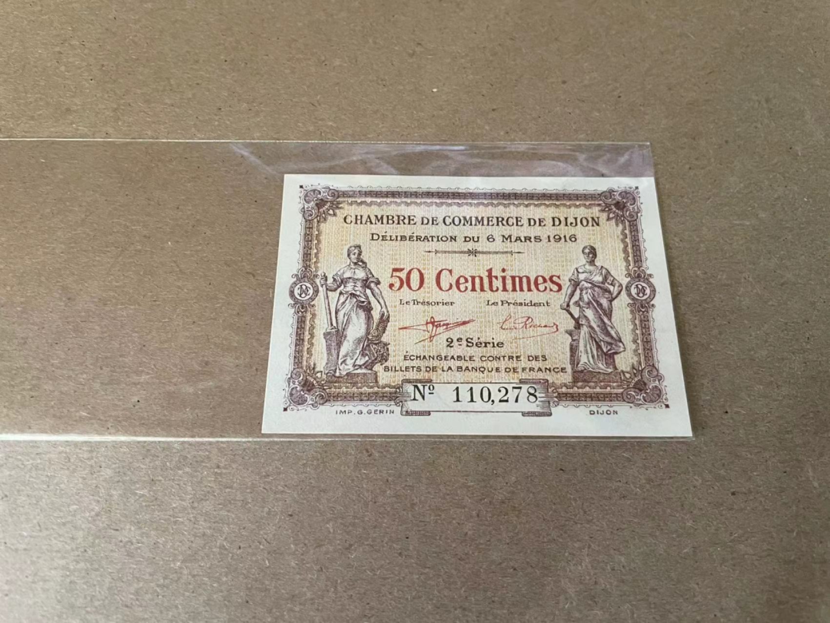 【Blue Auction】✨世界纸币精拍第212期  【百年风云】法国 1916年50分 全新UNC （无斑个别角不是很尖）