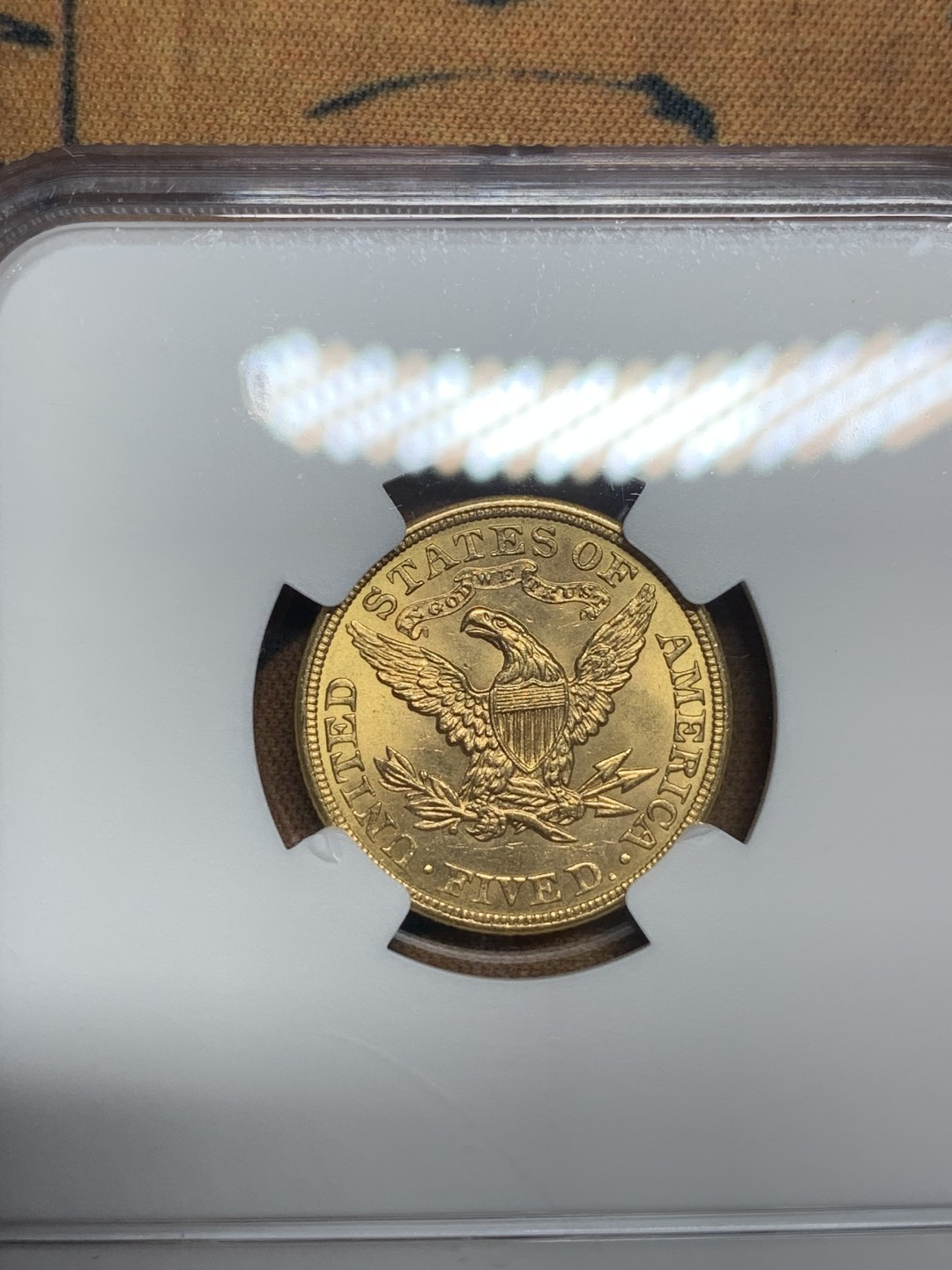 《竞宝斋》第83场-本周日，周一2场连拍（全场不限金额包邮） NGC-MS63 美国1908年 自由女神像 5美元金币 顶级分数 非常难得