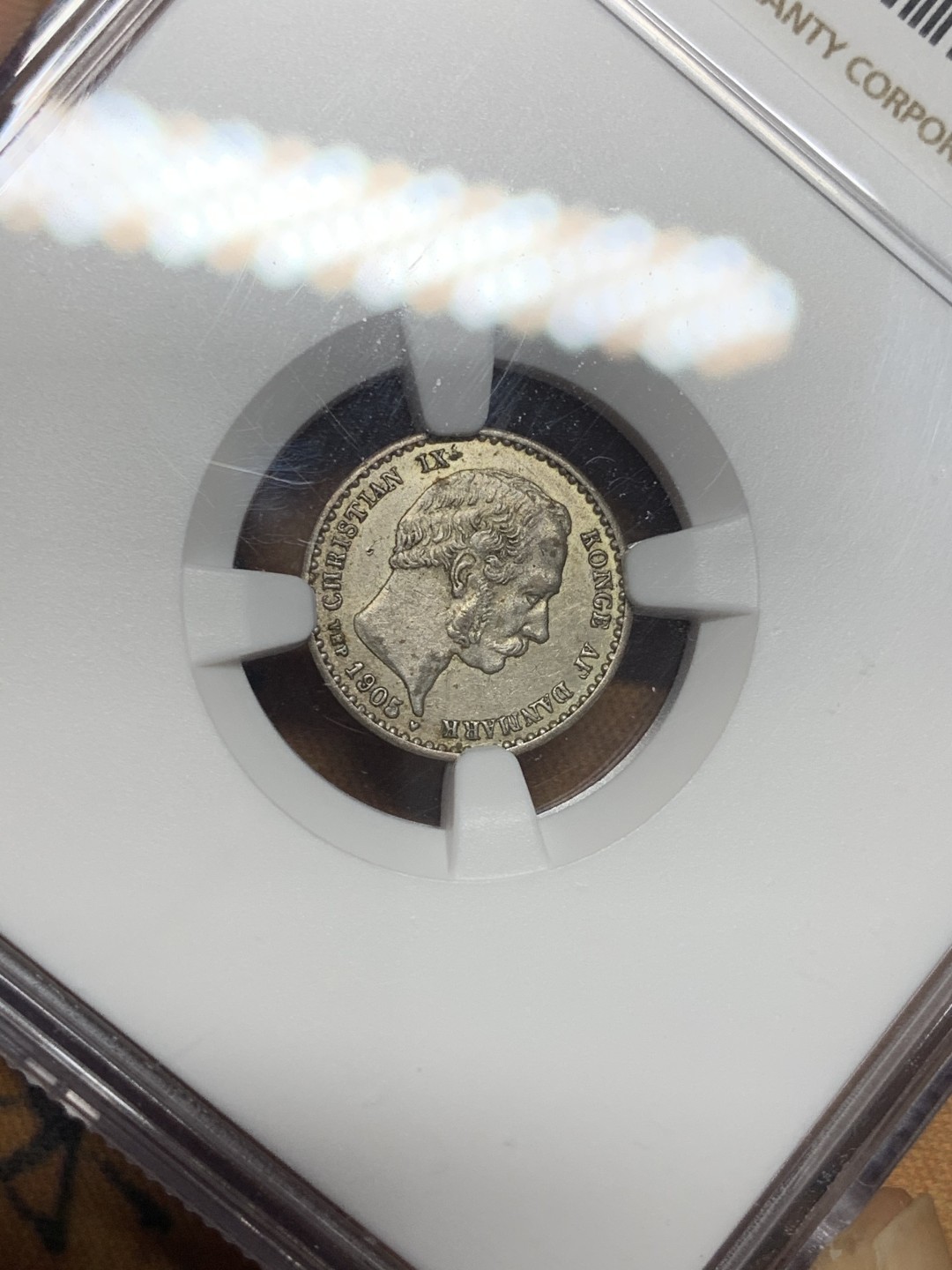 《竞宝斋》第83场-本周日，周一2场连拍（全场不限金额包邮） NGC AU55 1905年 丹麦 10欧尔银币 北欧早期少见