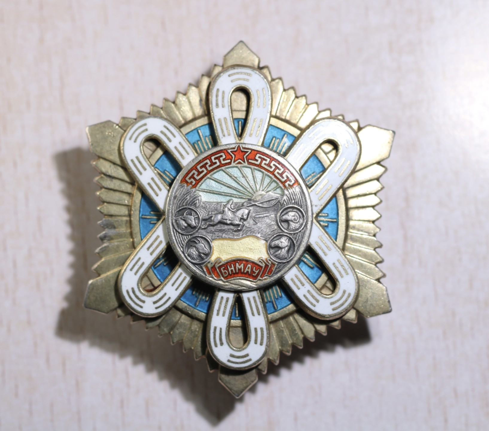 大猫徽章拍卖第199期  蒙古🇲🇳北极星勋章一对 轮版 杆有截