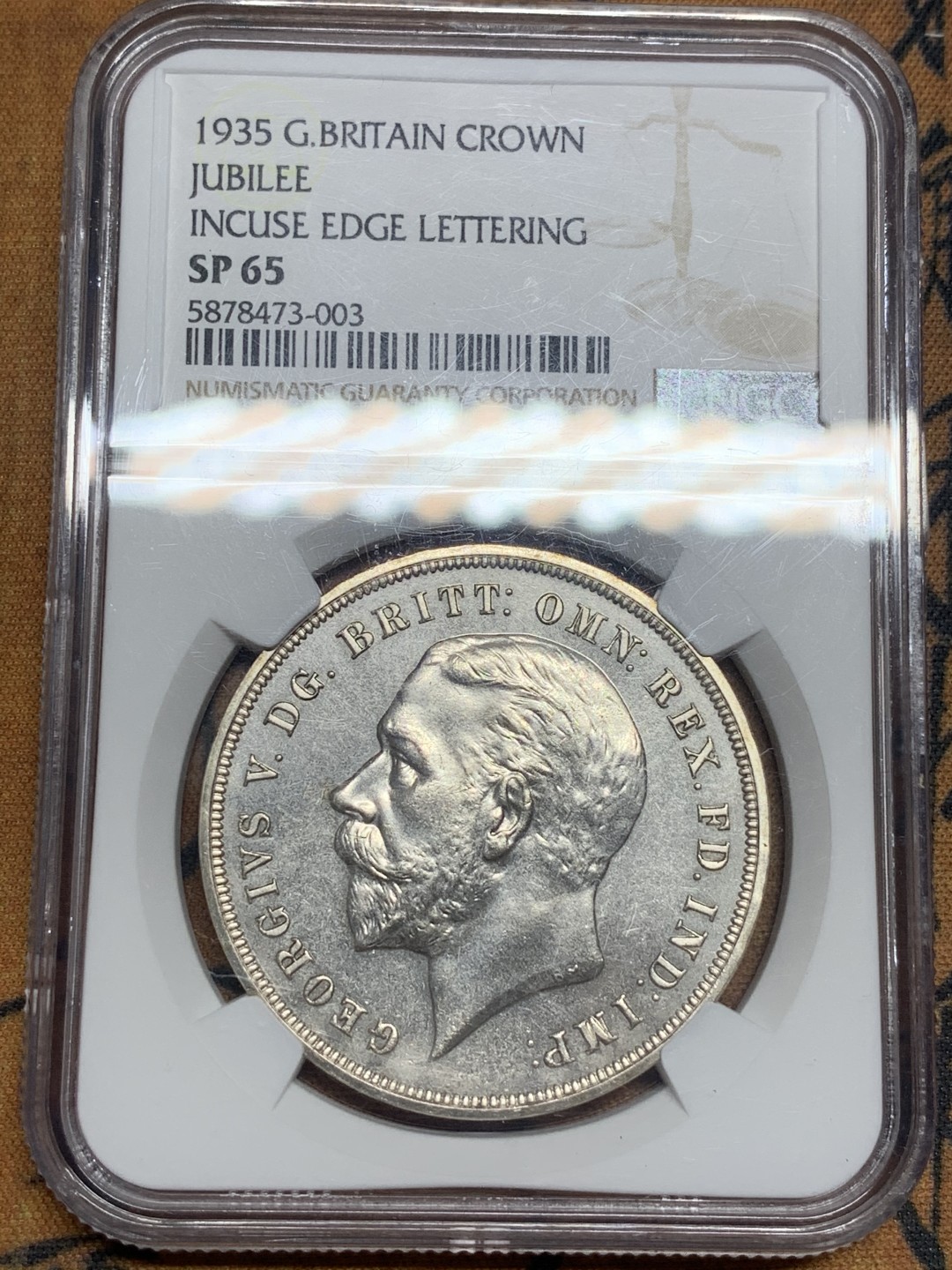 《竞宝斋》第83场-本周日，周一2场连拍（全场不限金额包邮） NGC SP65 英国1935年乔治五世木马剑大银币少见SP版别高分底板干净