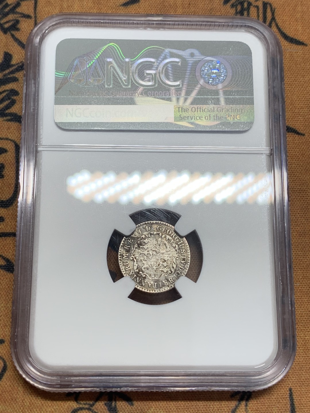 《竞宝斋》第83场-本周日，周一2场连拍（全场不限金额包邮） NGC VF细节 1822年 英属西印度群岛 锚币 1/16D银币 少见品种