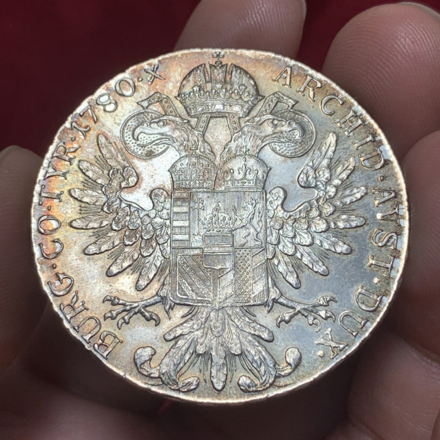 《竞宝斋》第83场-本周日，周一2场连拍（全场不限金额包邮） 奥地利1780年 大奶妈泰勒 大银币 五彩包浆