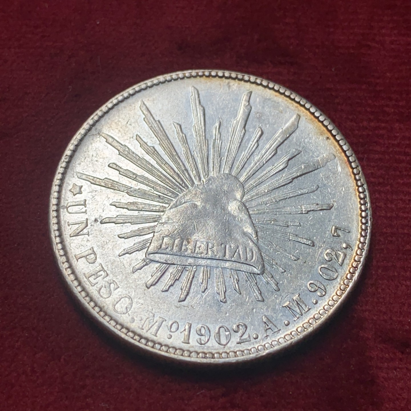 《竞宝斋》第83场-本周日，周一2场连拍（全场不限金额包邮） 墨西哥1902年Mo厂 直边鹰洋 好品近全羽 值得收藏