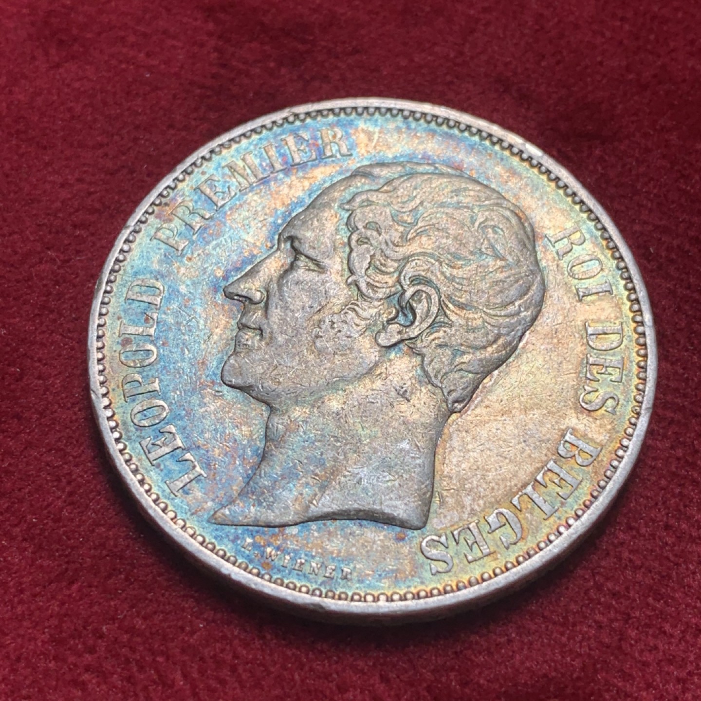 《竞宝斋》第83场-本周日，周一2场连拍（全场不限金额包邮） 1865年 比利时 5法郎 银币