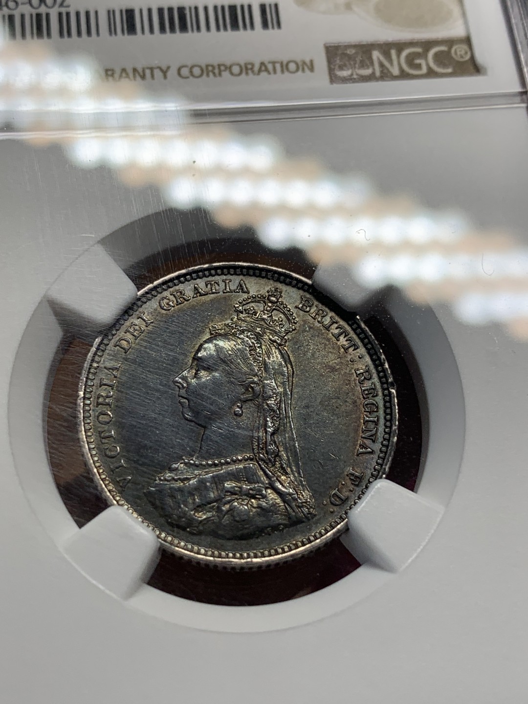 《竞宝斋》第83场-本周日，周一2场连拍（全场不限金额包邮） NGC XF45 英国 1887年 维多利亚 女王 1先令 炭黑包浆 给这分数醉了