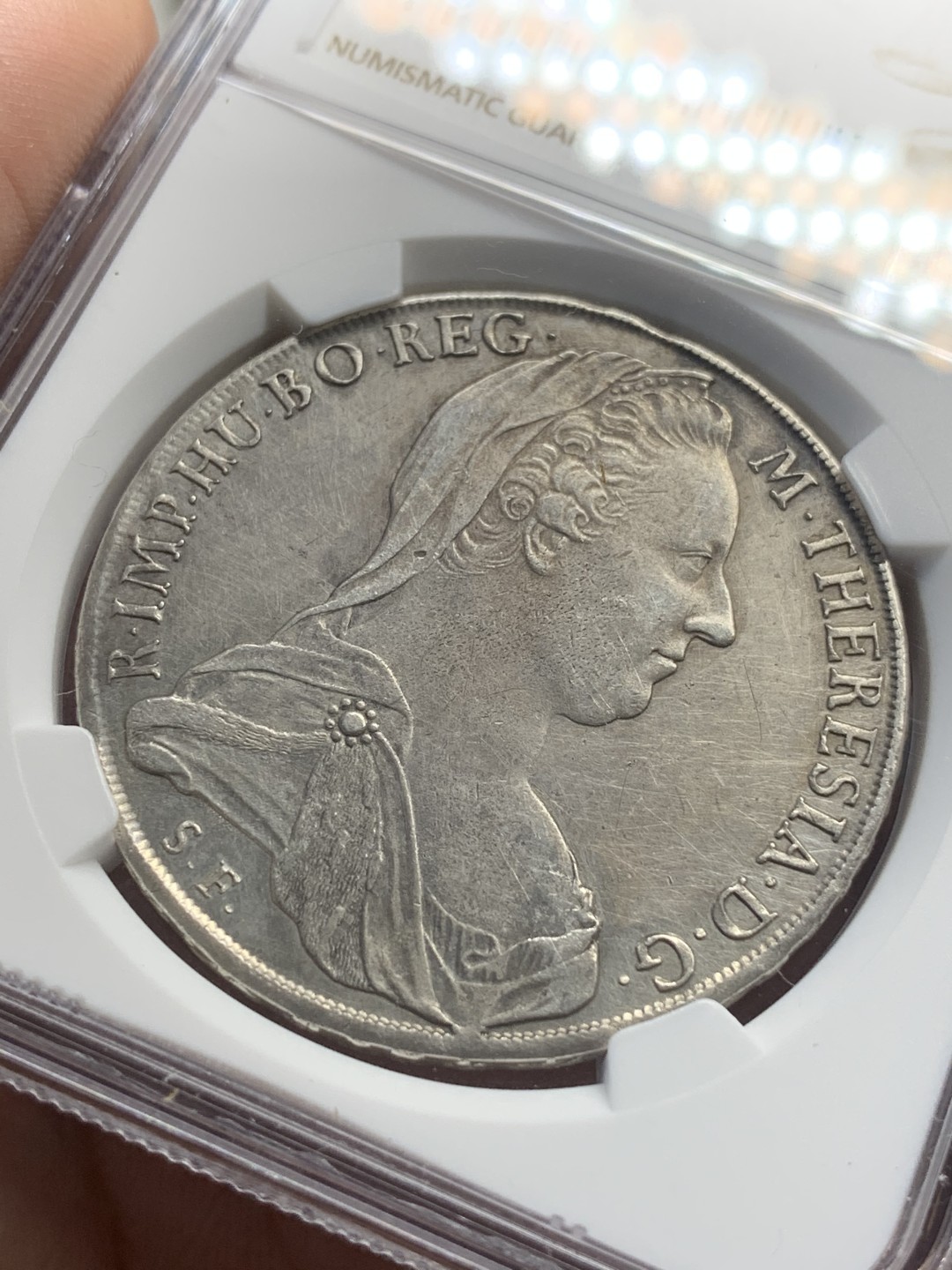 《竞宝斋》第83场-本周日，周一2场连拍（全场不限金额包邮） NGC-AUD 奥地利“1780年”特蕾莎1泰勒银币 早期后铸