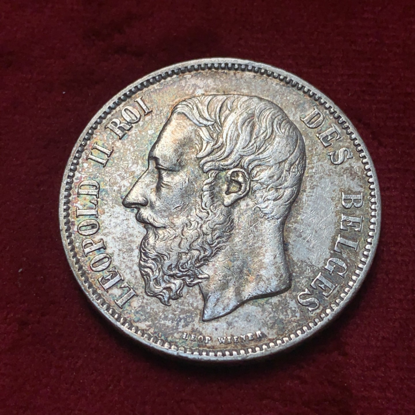 《竞宝斋》第83场-本周日，周一2场连拍（全场不限金额包邮） 1873年 比利时 5法郎 银币