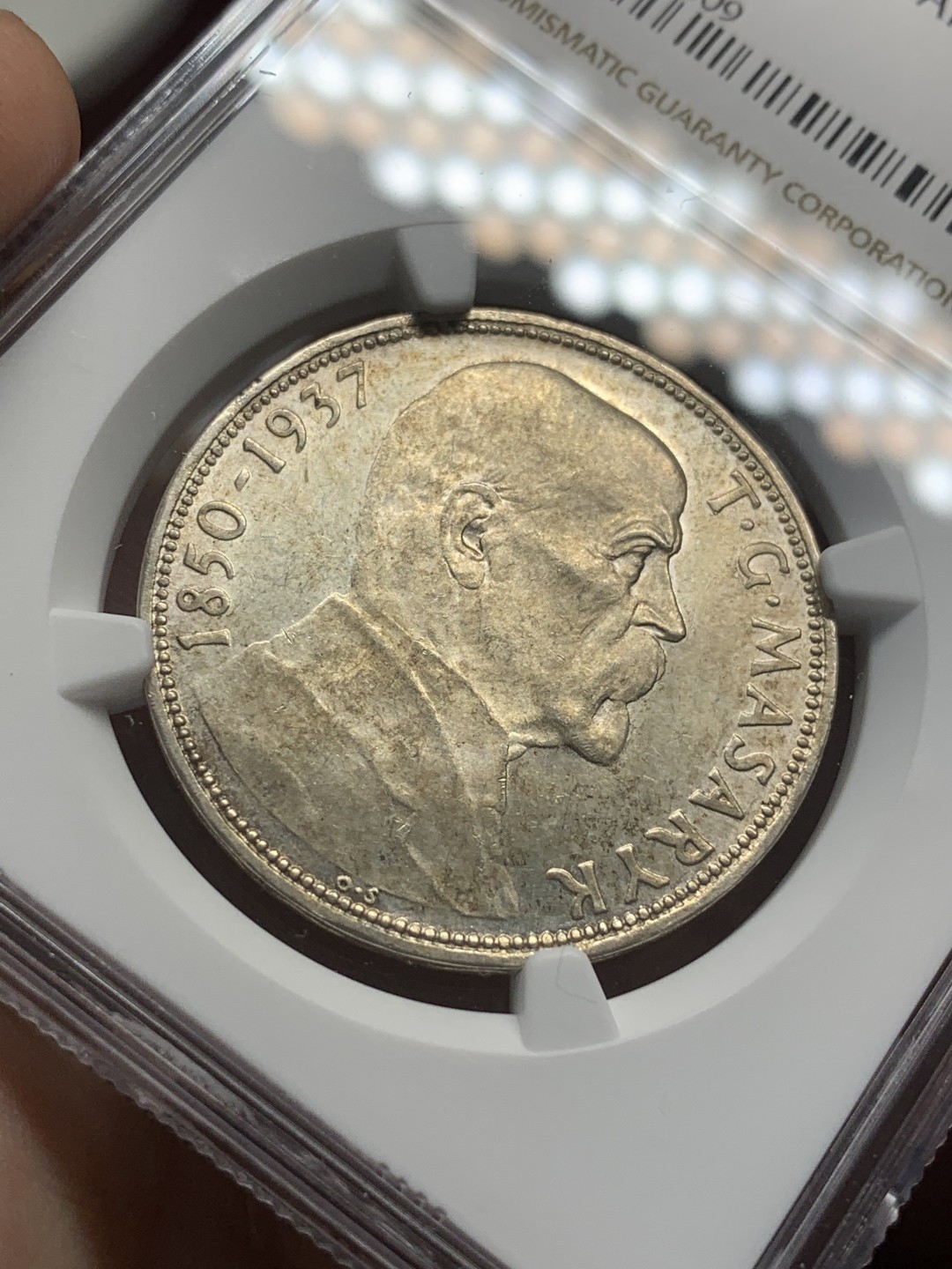 《竞宝斋》第83场-本周日，周一2场连拍（全场不限金额包邮） NGC-MS64 捷克斯洛伐克1937年20克朗银币