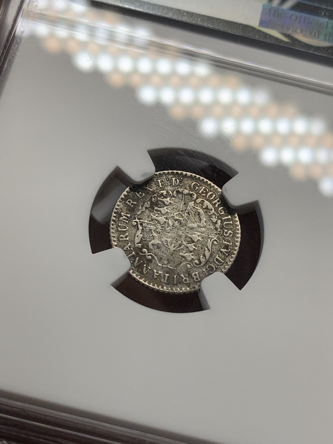 《竞宝斋》第83场-本周日，周一2场连拍（全场不限金额包邮） NGC VF细节 1822年 英属西印度群岛 锚币 1/16D银币 少见品种