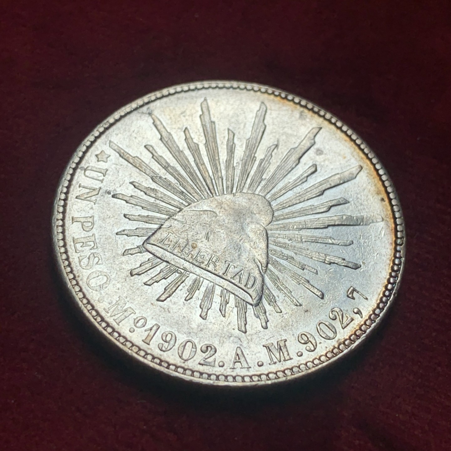 《竞宝斋》第83场-本周日，周一2场连拍（全场不限金额包邮） 墨西哥1902年Mo厂 直边鹰洋 好品近全羽 值得收藏