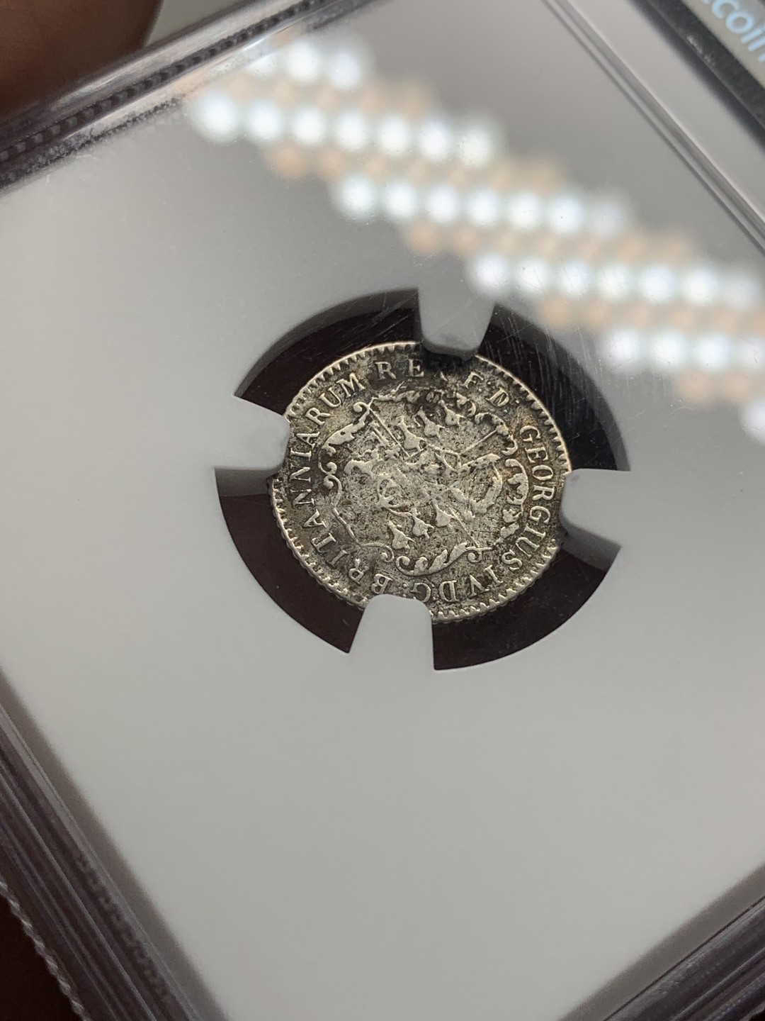 《竞宝斋》第83场-本周日，周一2场连拍（全场不限金额包邮） NGC VF细节 1822年 英属西印度群岛 锚币 1/16D银币 少见品种