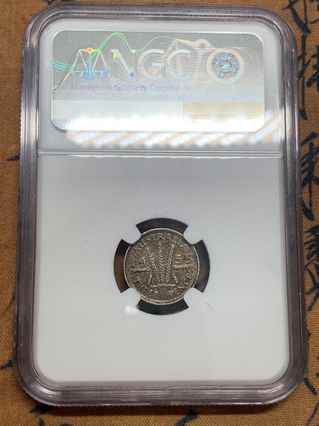 《竞宝斋》第83场-本周日，周一2场连拍（全场不限金额包邮） NGC-AU50 澳大利亚1955年3P