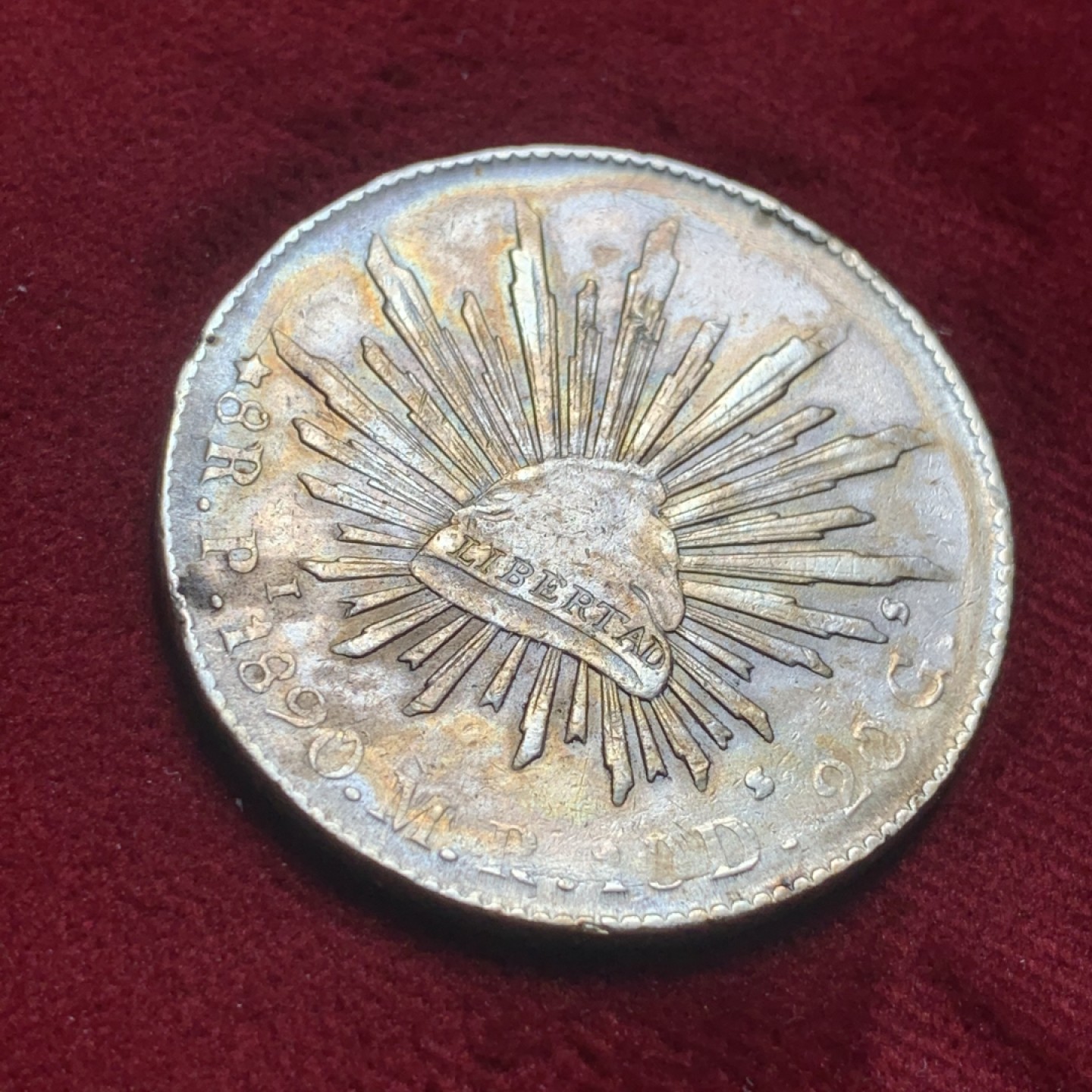 《竞宝斋》第83场-本周日，周一2场连拍（全场不限金额包邮） 墨西哥1890年Pi圣路易斯波托西厂 花边鹰洋8R 较少见厂名 品不错