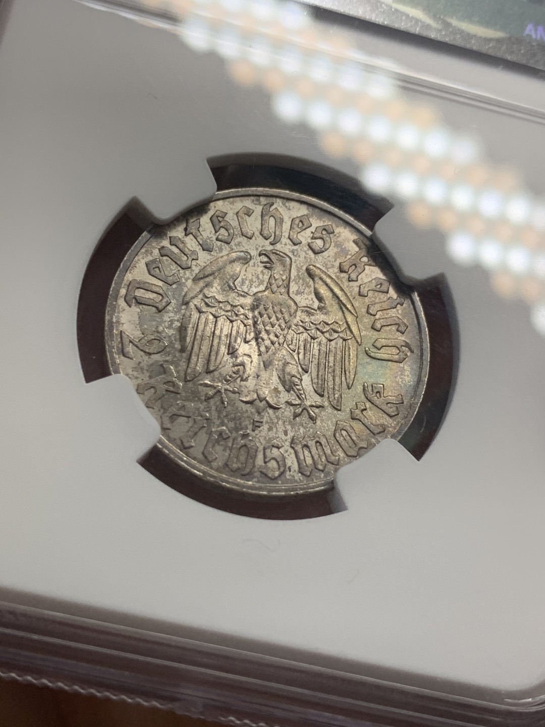 《竞宝斋》第83场-本周日，周一2场连拍（全场不限金额包邮） NGC-MS63 德国 1933年 马丁路德纪念2马克银币 稀少F厂 转光彩色包浆 细节清晰 值得收藏