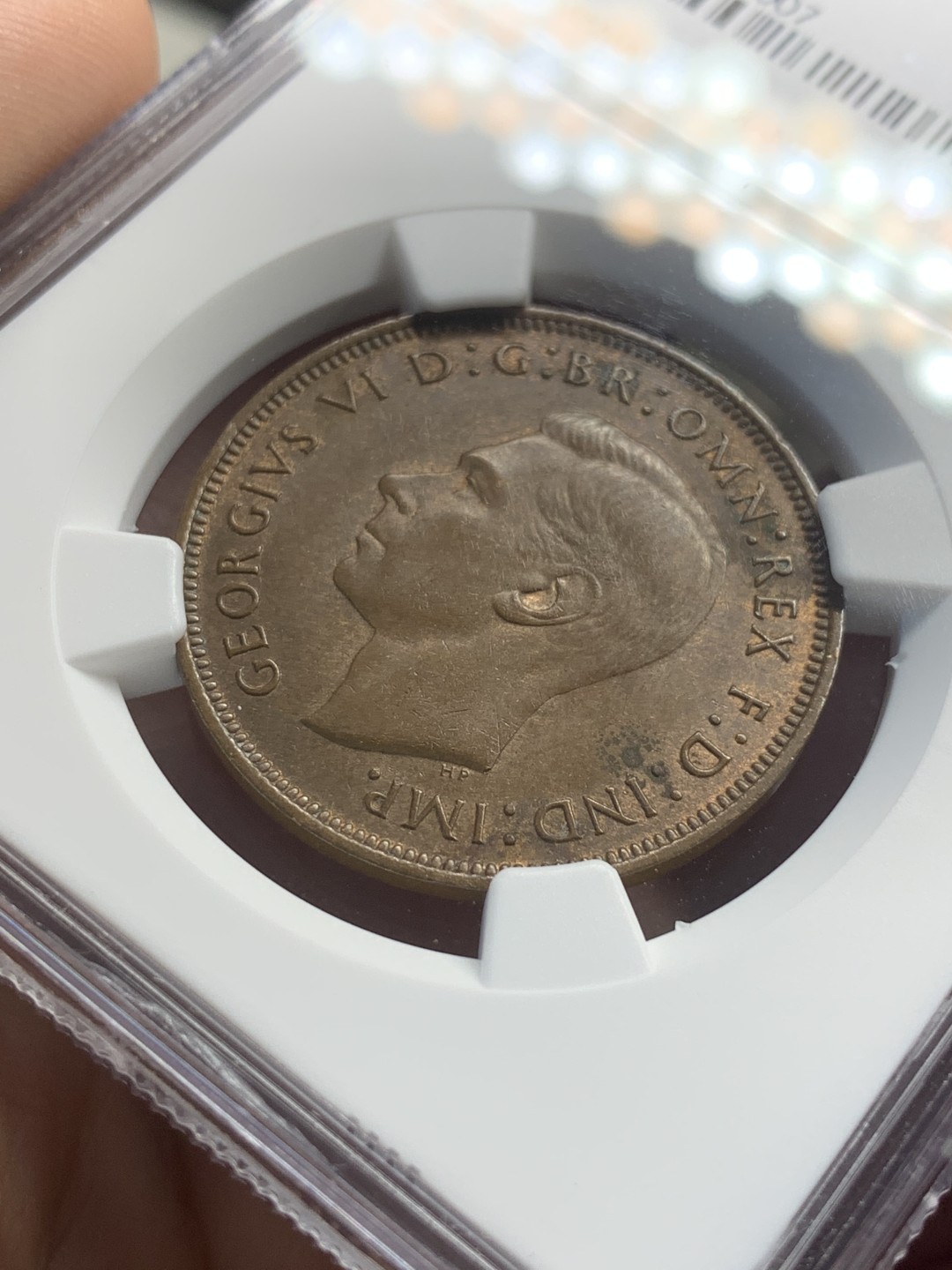 《竞宝斋》第83场-本周日，周一2场连拍（全场不限金额包邮） NGC-MS62BN 1948乔治六世一便士铜币，巧克力包浆醇厚