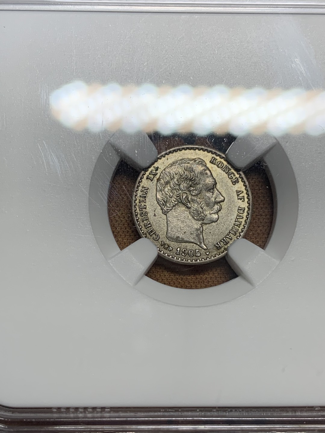 《竞宝斋》第83场-本周日，周一2场连拍（全场不限金额包邮） NGC AU55 1905年 丹麦 10欧尔银币 北欧早期少见