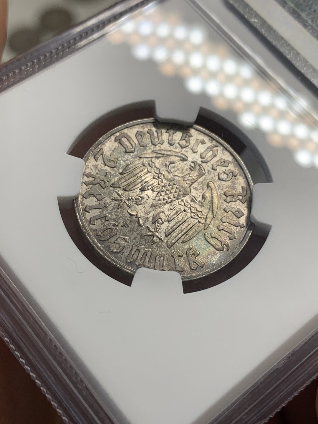 《竞宝斋》第83场-本周日，周一2场连拍（全场不限金额包邮） NGC-MS63 德国 1933年 马丁路德纪念2马克银币 稀少F厂 转光彩色包浆 细节清晰 值得收藏