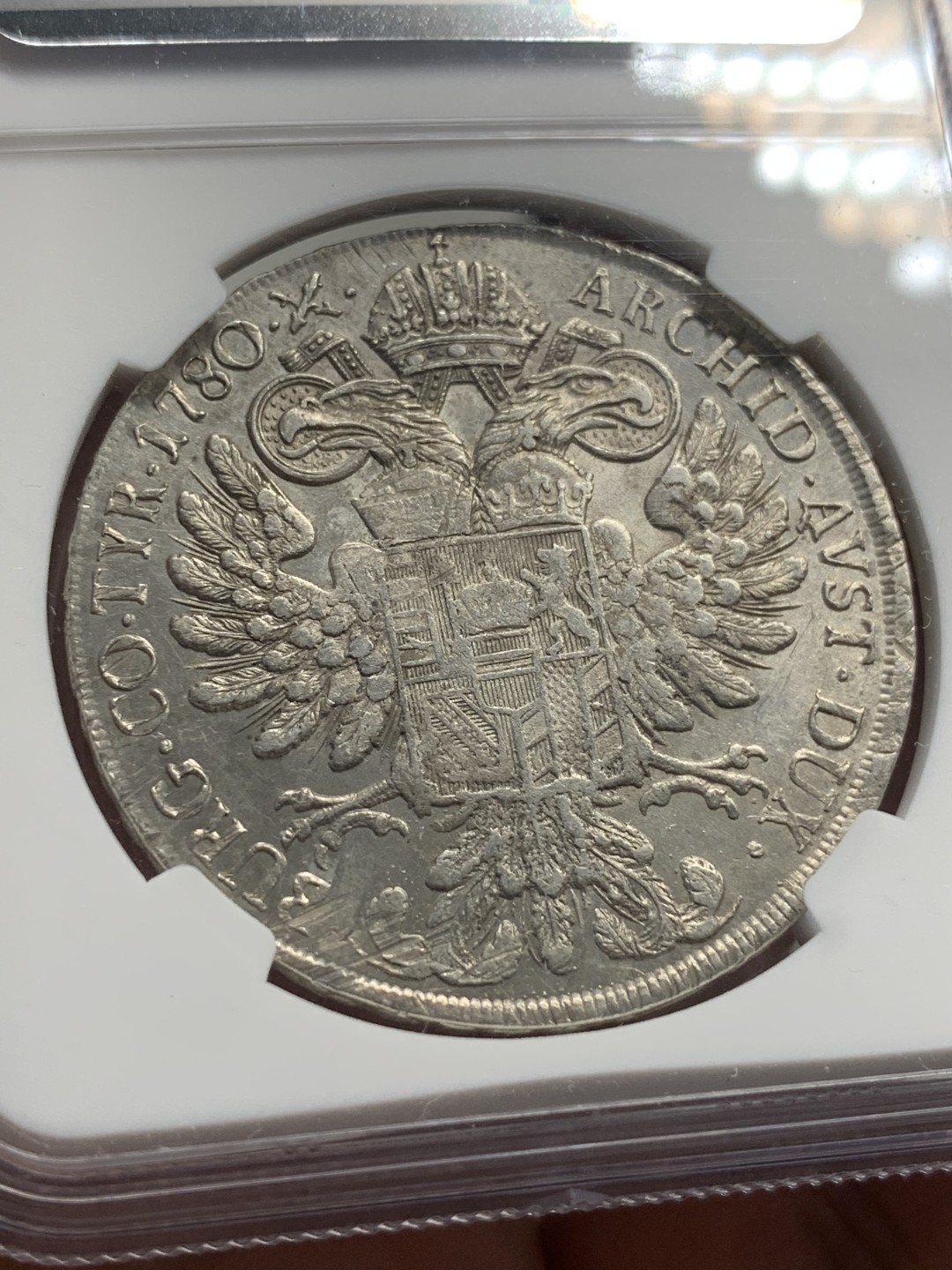 《竞宝斋》第83场-本周日，周一2场连拍（全场不限金额包邮） NGC-AUD 奥地利“1780年”特蕾莎1泰勒银币 早期后铸