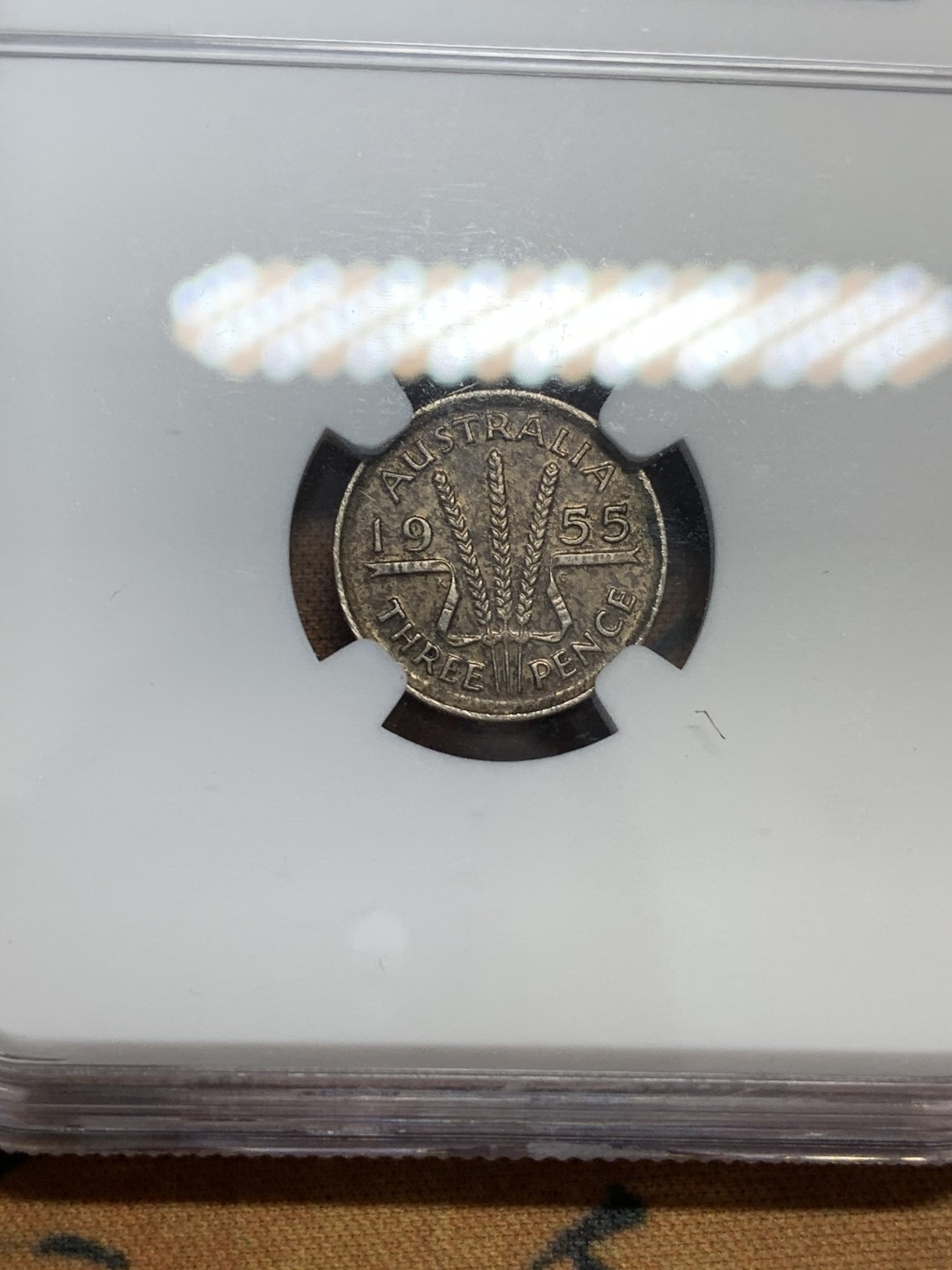 《竞宝斋》第83场-本周日，周一2场连拍（全场不限金额包邮） NGC-AU50 澳大利亚1955年3P