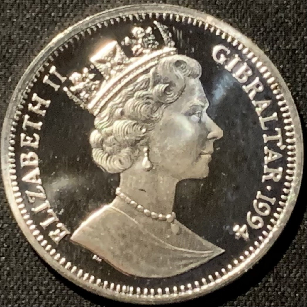 紫瑗钱币——第324期拍卖 直布罗陀 1994年 勃兰登堡门 14埃居 10克 0.925银 精制