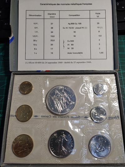 gush小明220811 1971法国原封套币含大力神银币