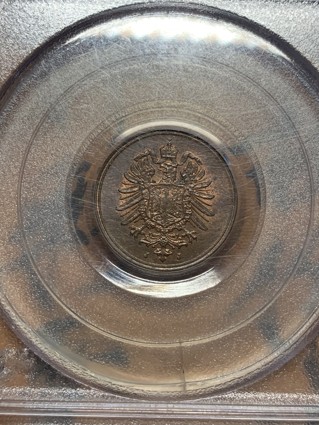 《竞宝斋》第84场-本周日，周一2场连拍（全场不限金额包邮） PCGS-MS64德国 1888年 1芬尼 三皇年短翅芬尼 铜币 短翅辅币流通充分 又是热门三皇年 64品相难得