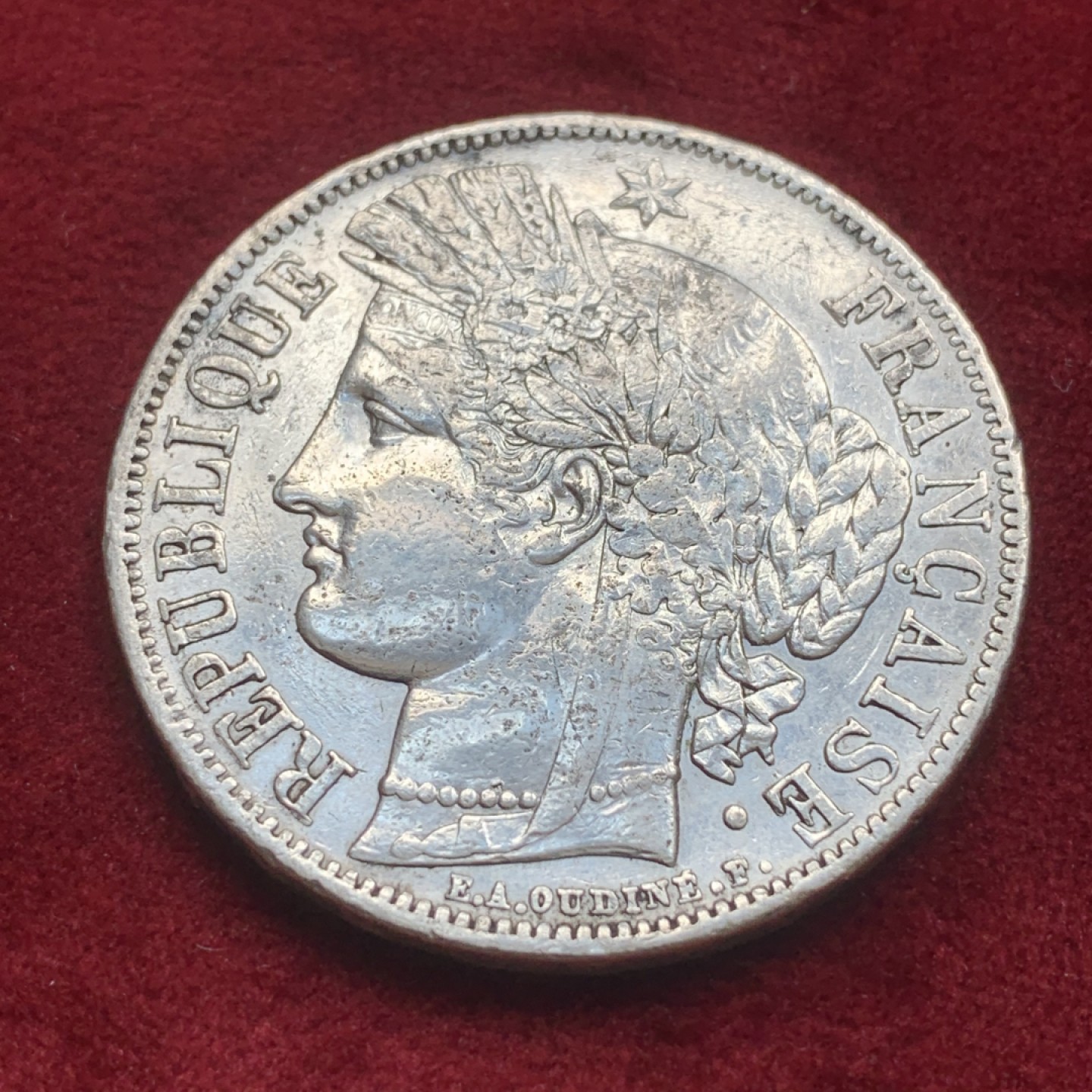 《竞宝斋》第84场-本周日，周一2场连拍（全场不限金额包邮） 法国 1849年 谷物女神 5法郎 大银币 细节不错