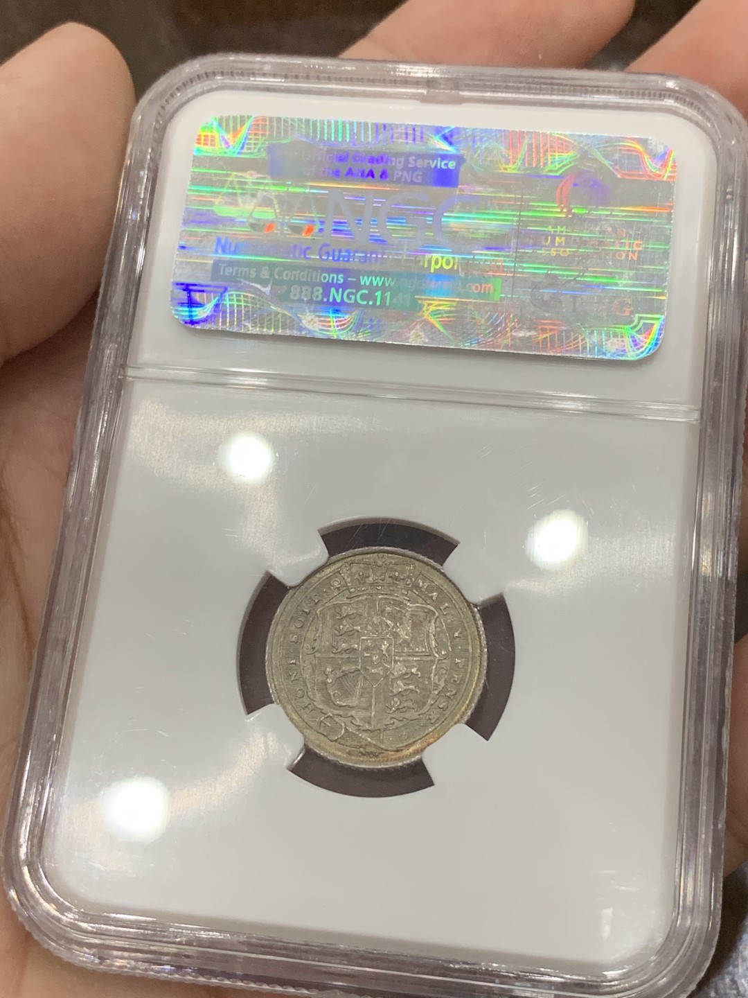 《竞宝斋》第84场-本周日，周一2场连拍（全场不限金额包邮） 1817年英国6便士，NGC-65，老盒严评，值得收藏