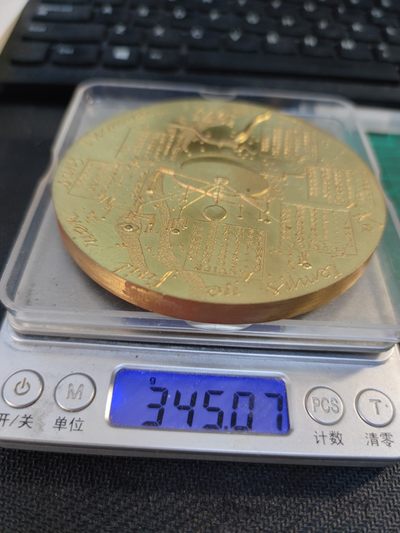 gush小明220811 法国1975日历镀金大铜章 一些小锈斑和小磕碰
