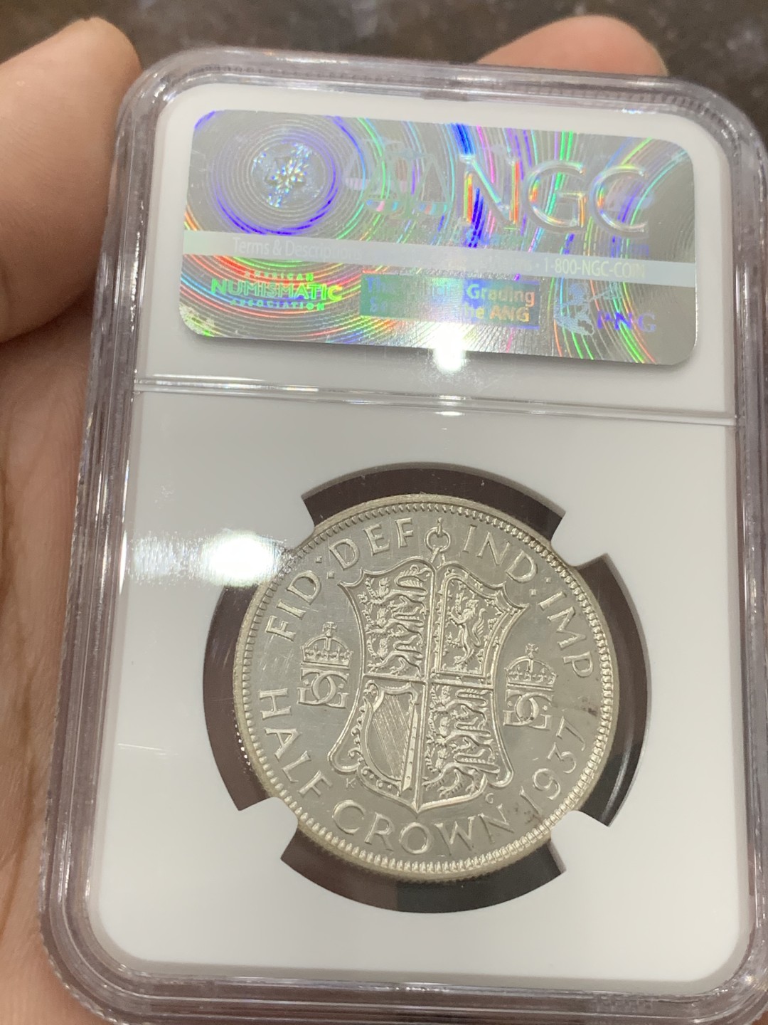 《竞宝斋》第84场-本周日，周一2场连拍（全场不限金额包邮） NGC PF64 英国 1937年 乔治六世 精制 半克朗银币 状态好 细节见图