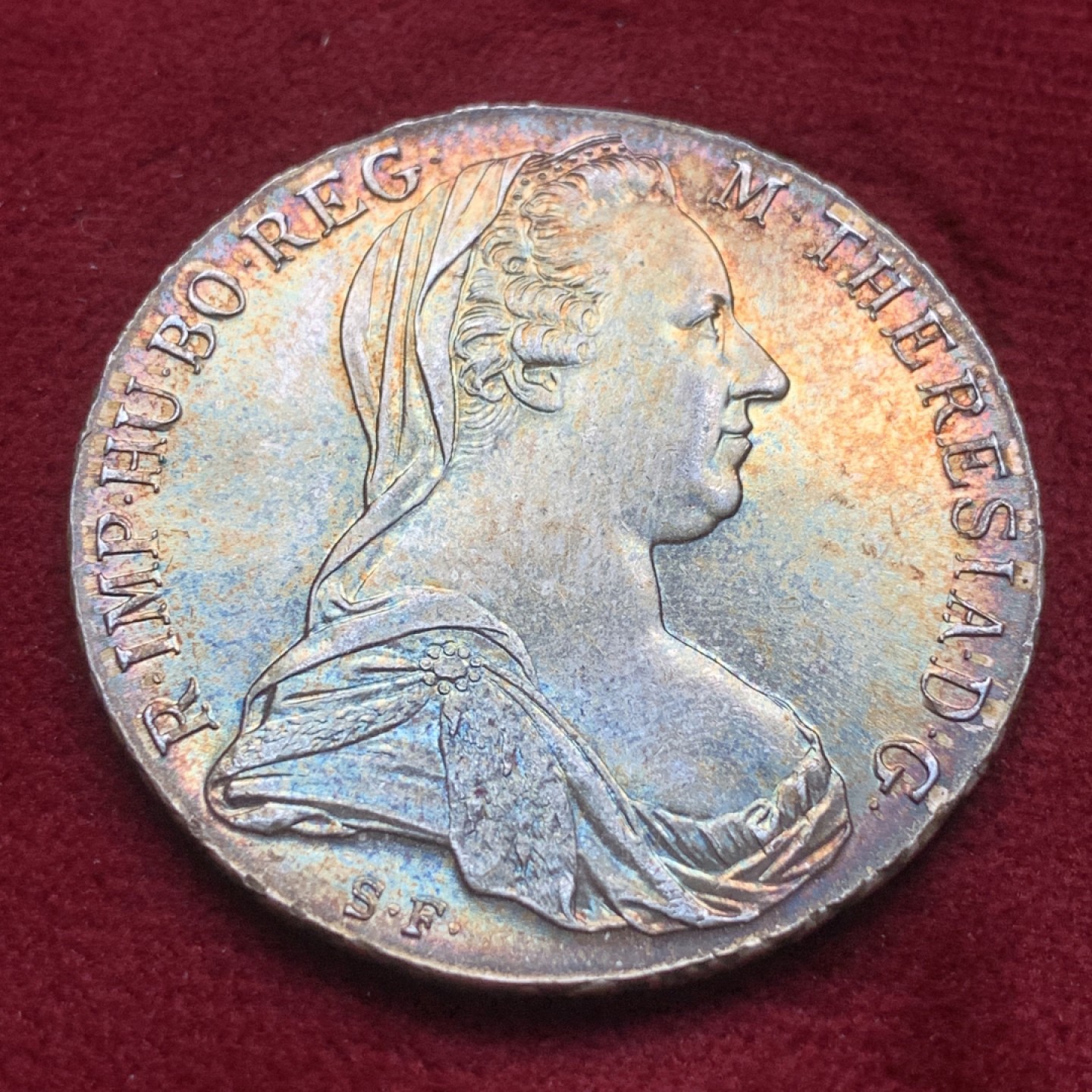 《竞宝斋》第84场-本周日，周一2场连拍（全场不限金额包邮） 奥匈 1780年 大奶妈 大银币 五彩包浆 非常漂亮