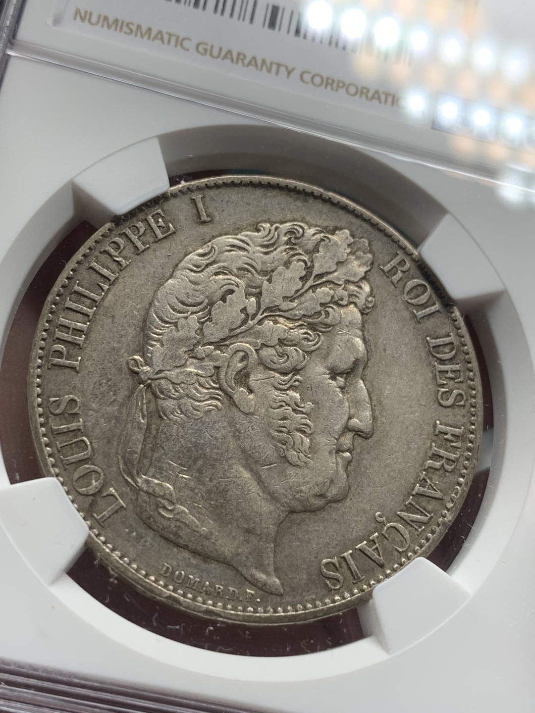 《竞宝斋》第84场-本周日，周一2场连拍（全场不限金额包邮） NGC-XF45 法国1847-A年 菲利普一世 5法郎大银币 一流的细节