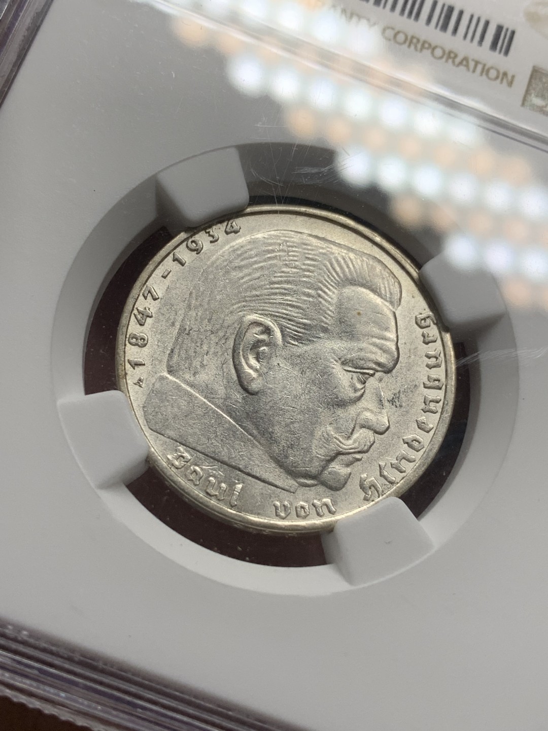 《竞宝斋》第84场-本周日，周一2场连拍（全场不限金额包邮） NGC-MS61 德国1939年A版2马克。字符版。热门上涨品种。