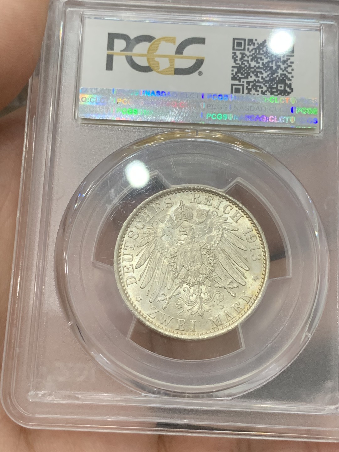 《竞宝斋》第84场-本周日，周一2场连拍（全场不限金额包邮） PCGS MS65 德国普鲁士1913年军装2马克大银币