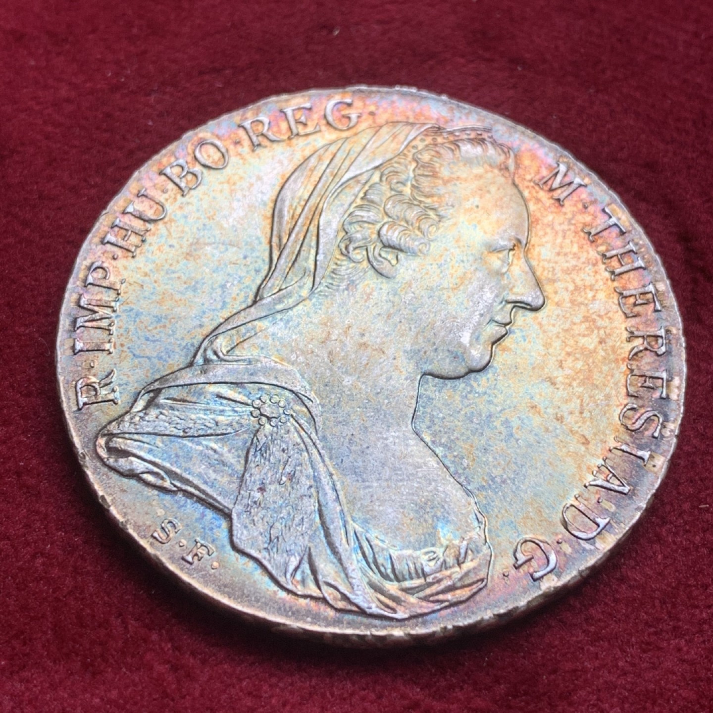 《竞宝斋》第84场-本周日，周一2场连拍（全场不限金额包邮） 奥匈 1780年 大奶妈 大银币 五彩包浆 非常漂亮