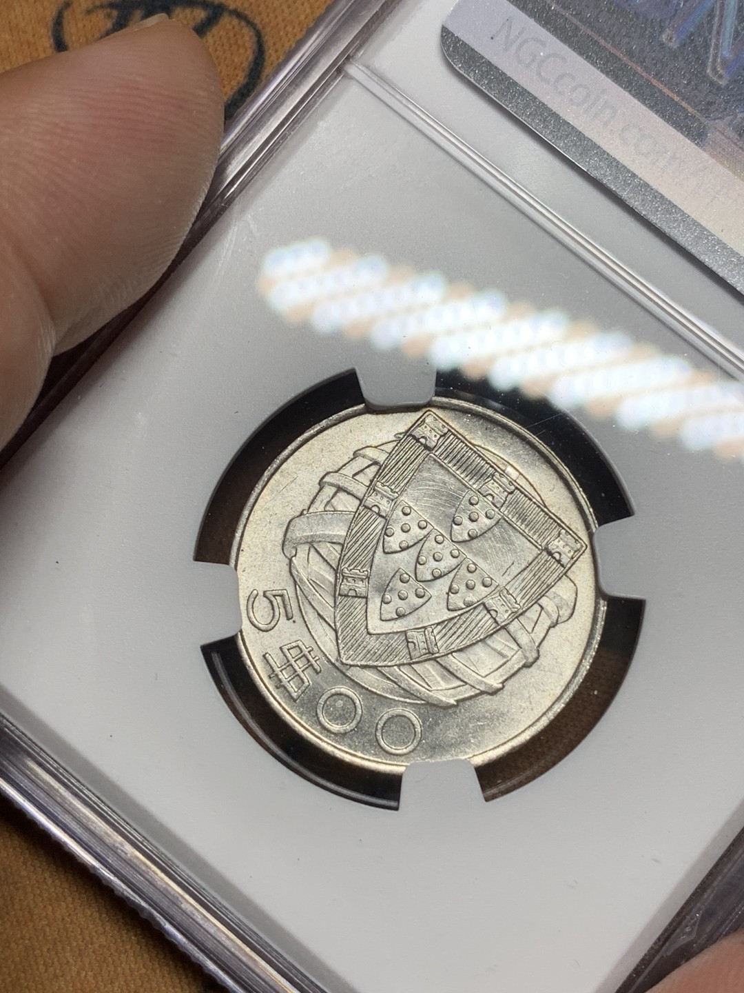 《竞宝斋》第84场-本周日，周一2场连拍（全场不限金额包邮） NGC-MS63 葡萄牙 1948年 大帆船较少见的早期年份银币 少见