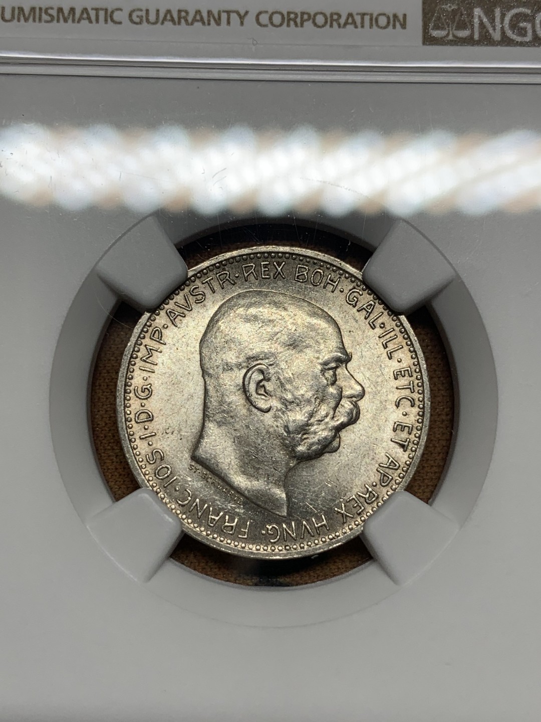 《竞宝斋》第84场-本周日，周一2场连拍（全场不限金额包邮） NGC-MS61 奥地利1913年 佛兰茨一世 1克朗 原光银币 