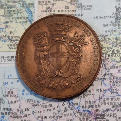 gush小明220811 法国1896银行纪念铜章