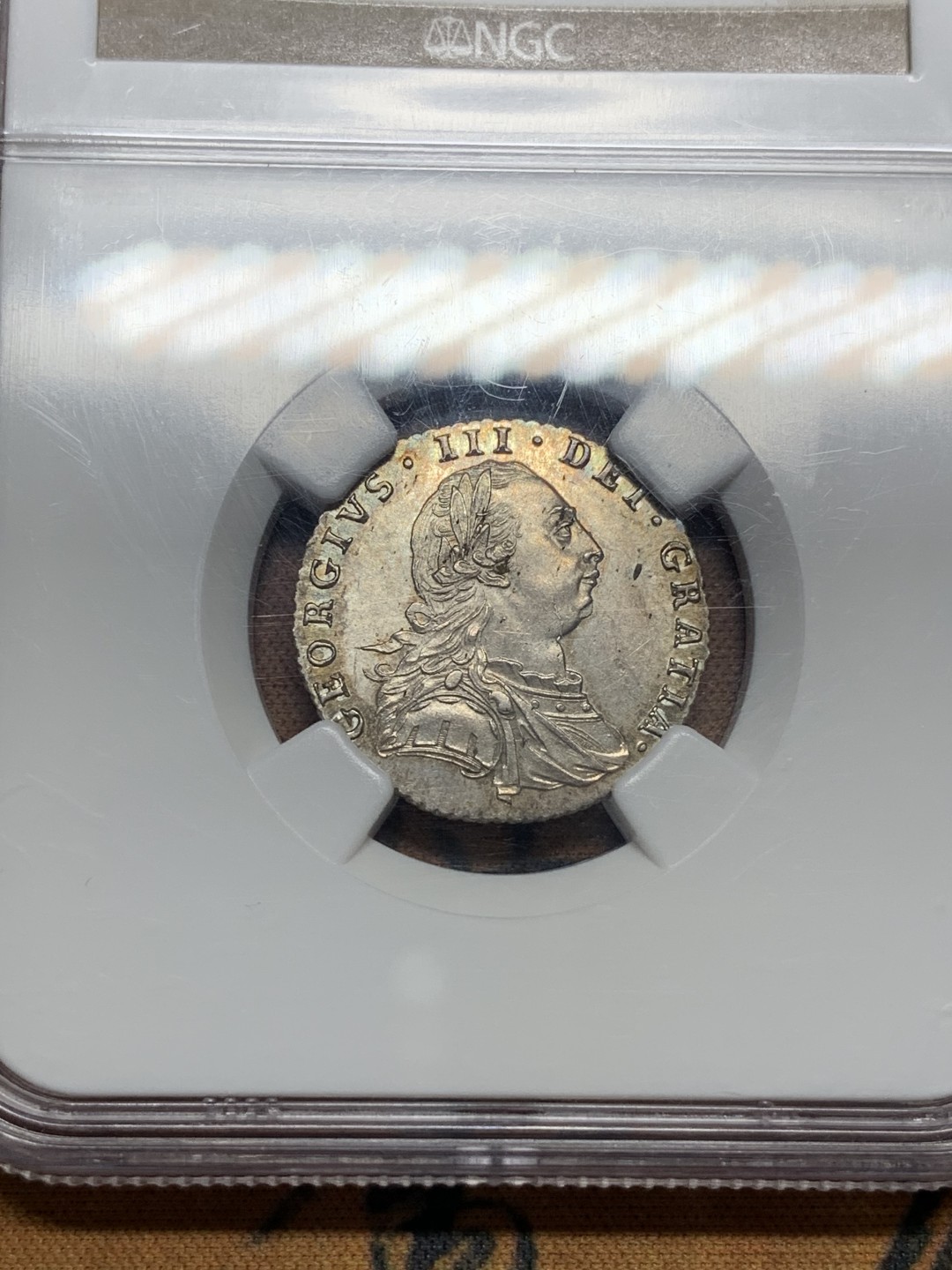 《竞宝斋》第84场-本周日，周一2场连拍（全场不限金额包邮） 1787年英国6便士，NGC-63，老盒严评，值得收藏