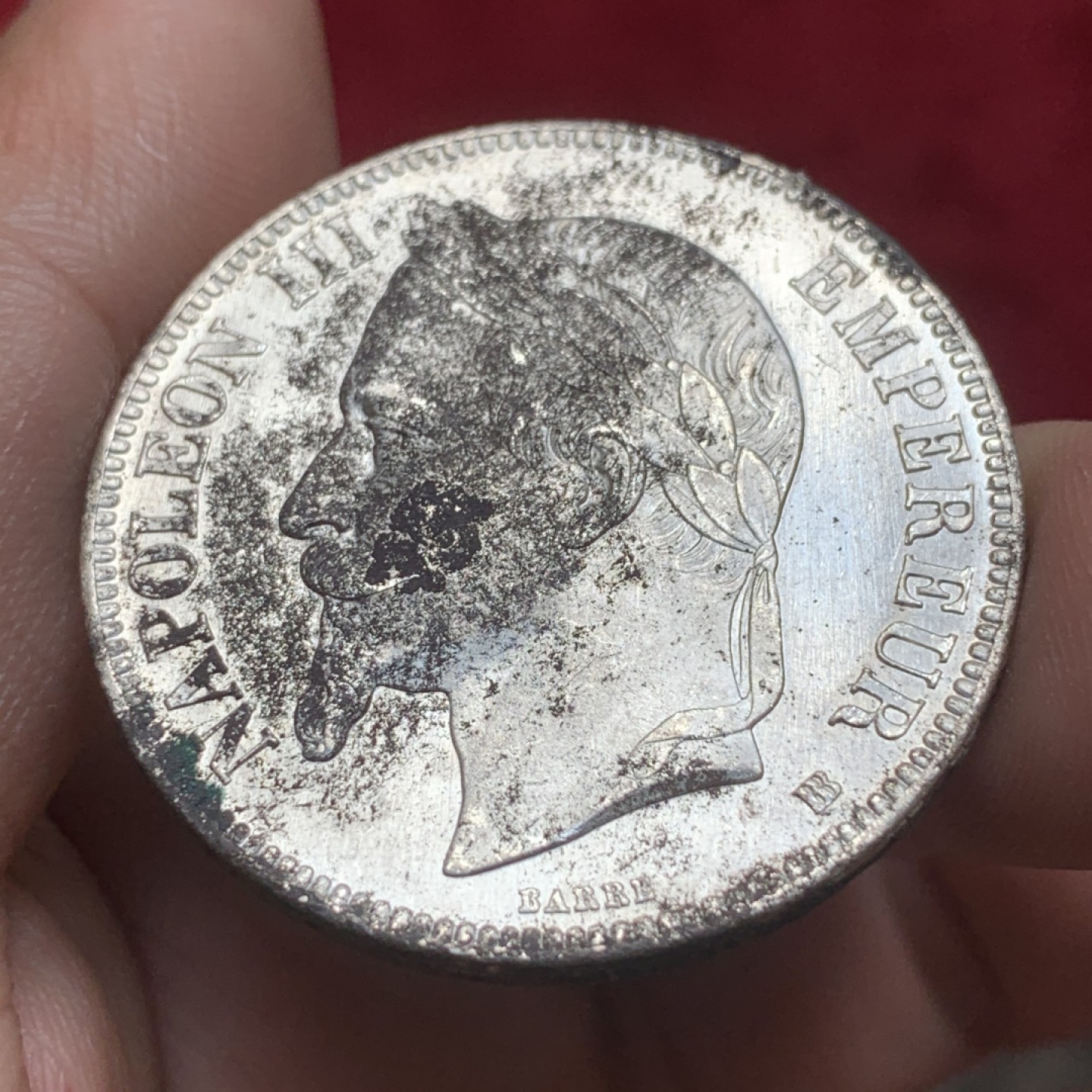 《竞宝斋》第84场-本周日，周一2场连拍（全场不限金额包邮） 1868年 法国 拿破仑三世 5法郎 银币 原光 会洗的可以搏一搏