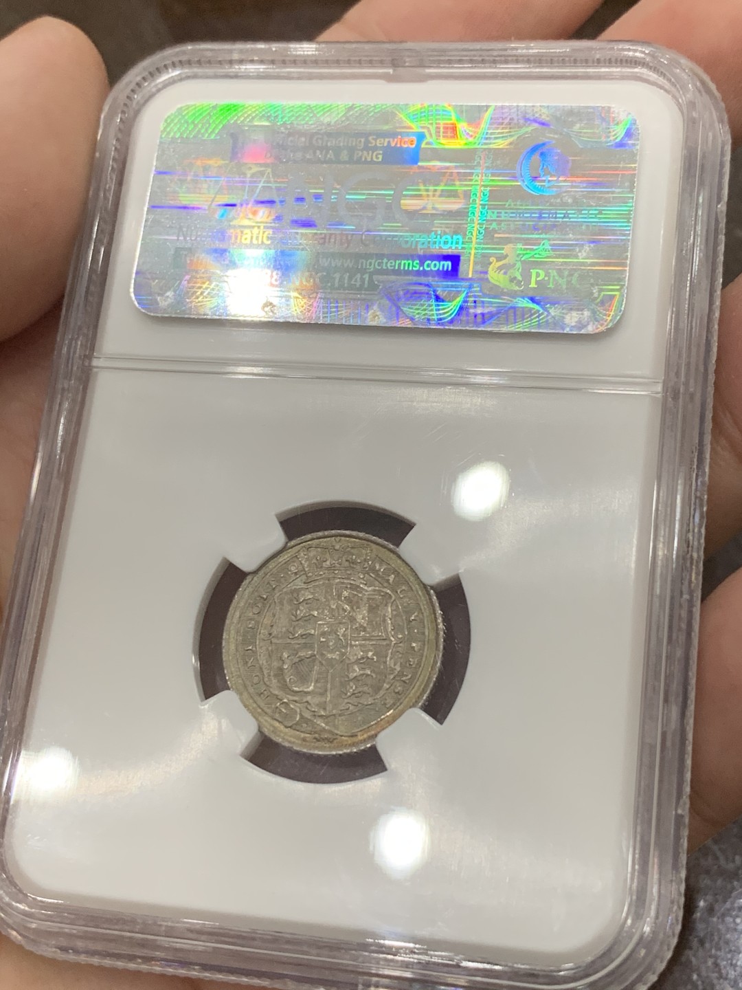 《竞宝斋》第84场-本周日，周一2场连拍（全场不限金额包邮） 1817年英国6便士，NGC-65，老盒严评，值得收藏