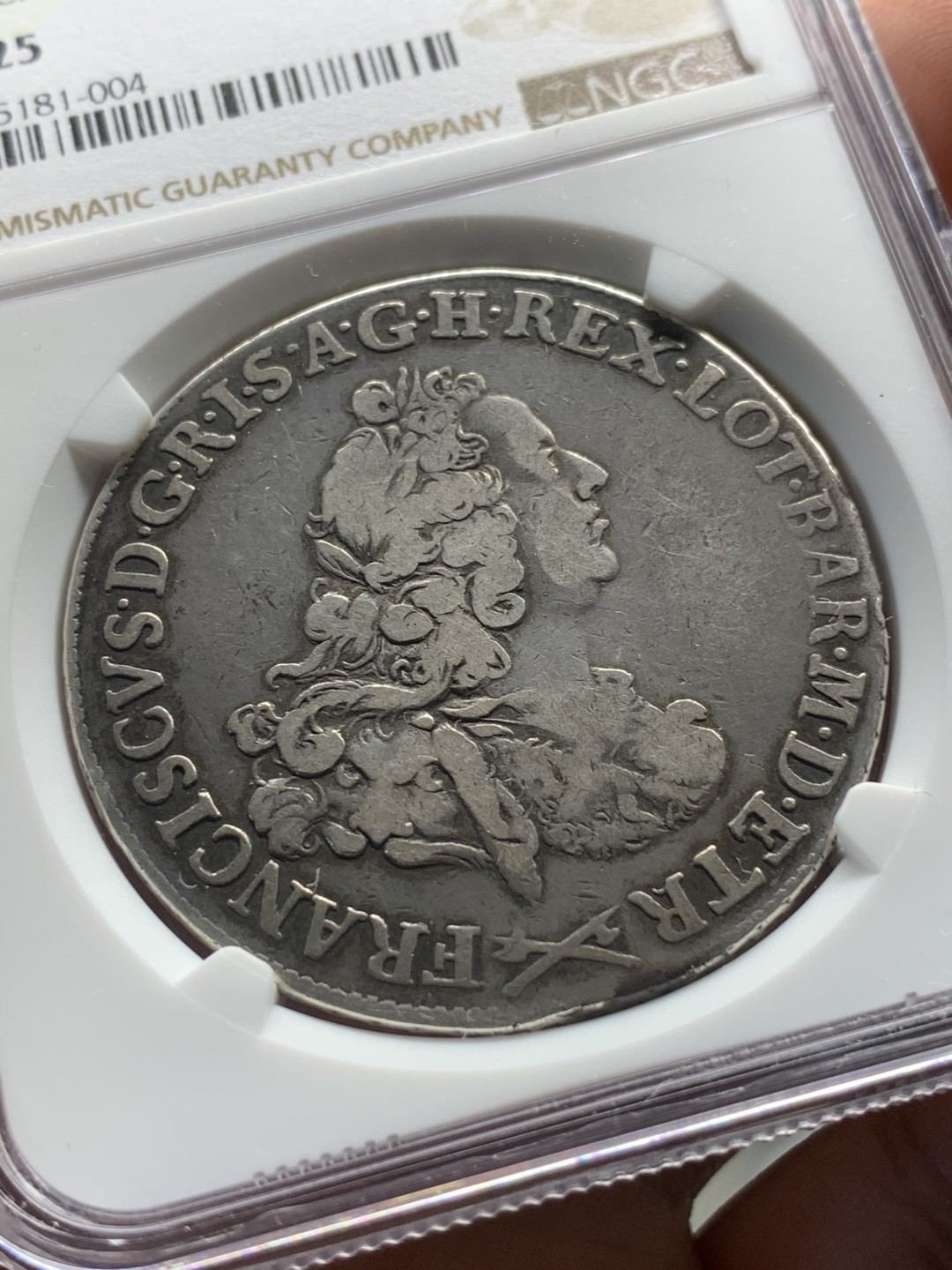 《竞宝斋》第84场-本周日，周一2场连拍（全场不限金额包邮） 唯一冠军分 NGC-VF25 意大利托斯卡纳 1759年 10保利 大银币 少见版式 一流的味道 难得